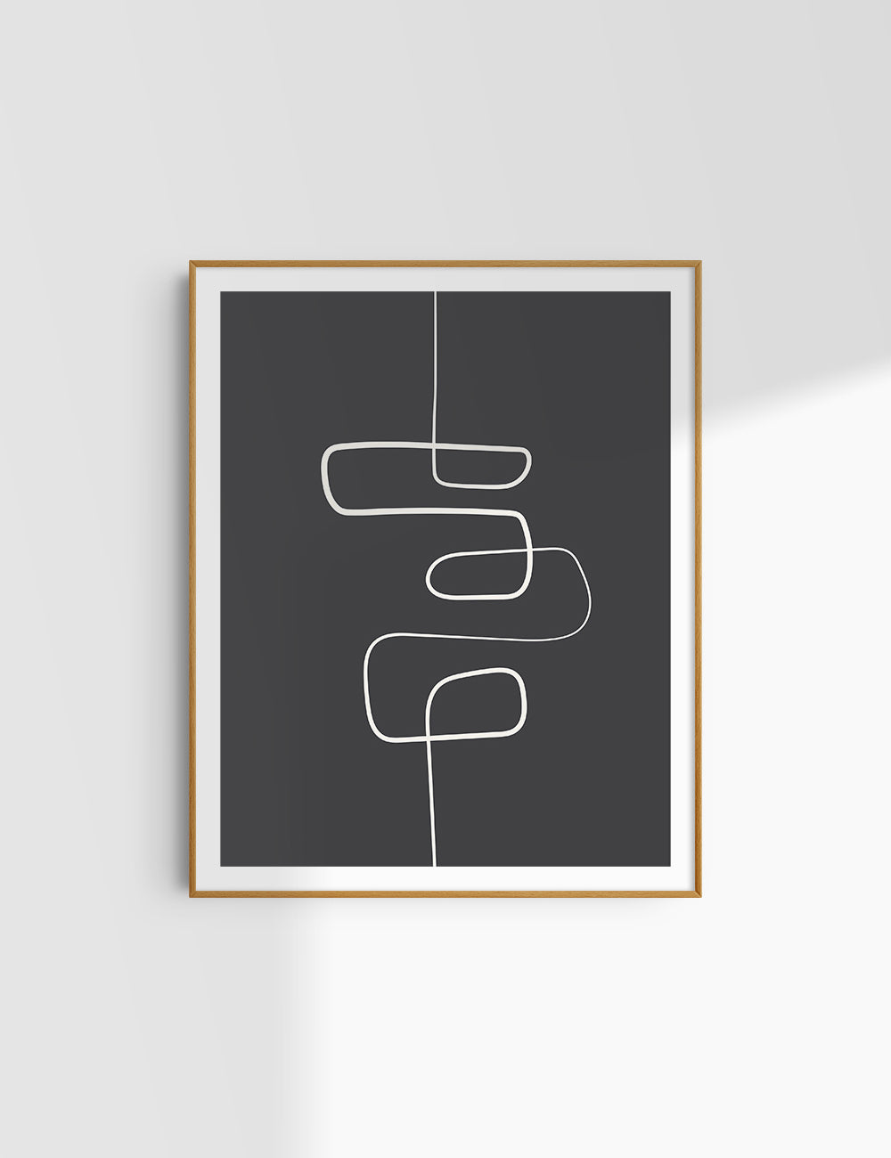 MINIMALIST, ABSTRACT ONE LINE ART. Black and Beige. Printable Wall Art Illustration.