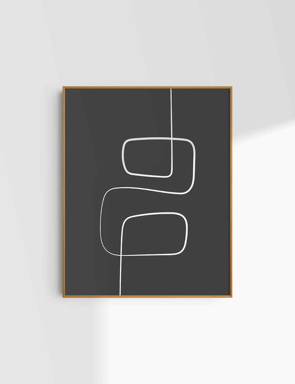 MINIMALIST, ABSTRACT ONE LINE ART. Black and Beige. Printable Wall Art Illustration.