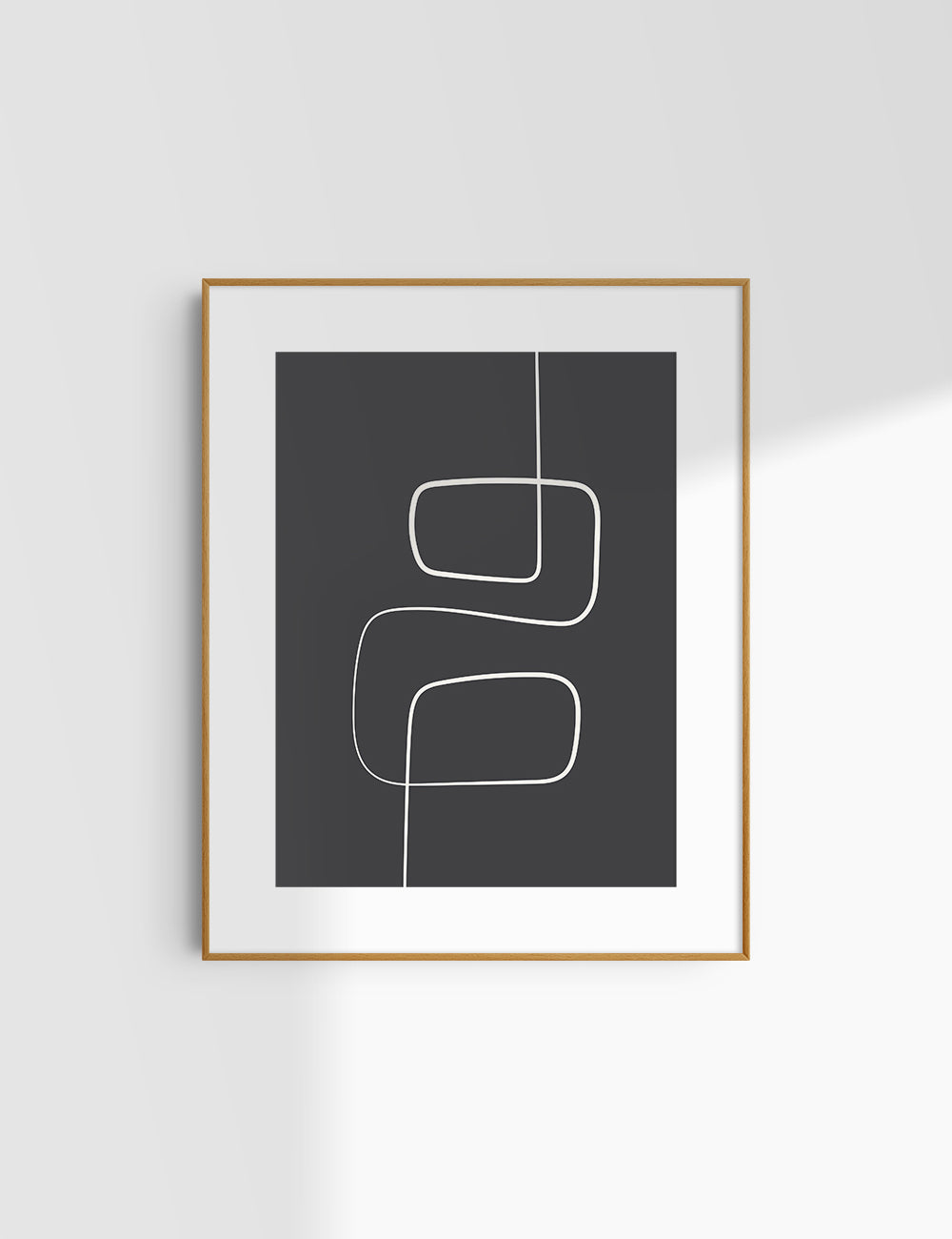 MINIMALIST, ABSTRACT ONE LINE ART. Black and Beige. Printable Wall Art Illustration.