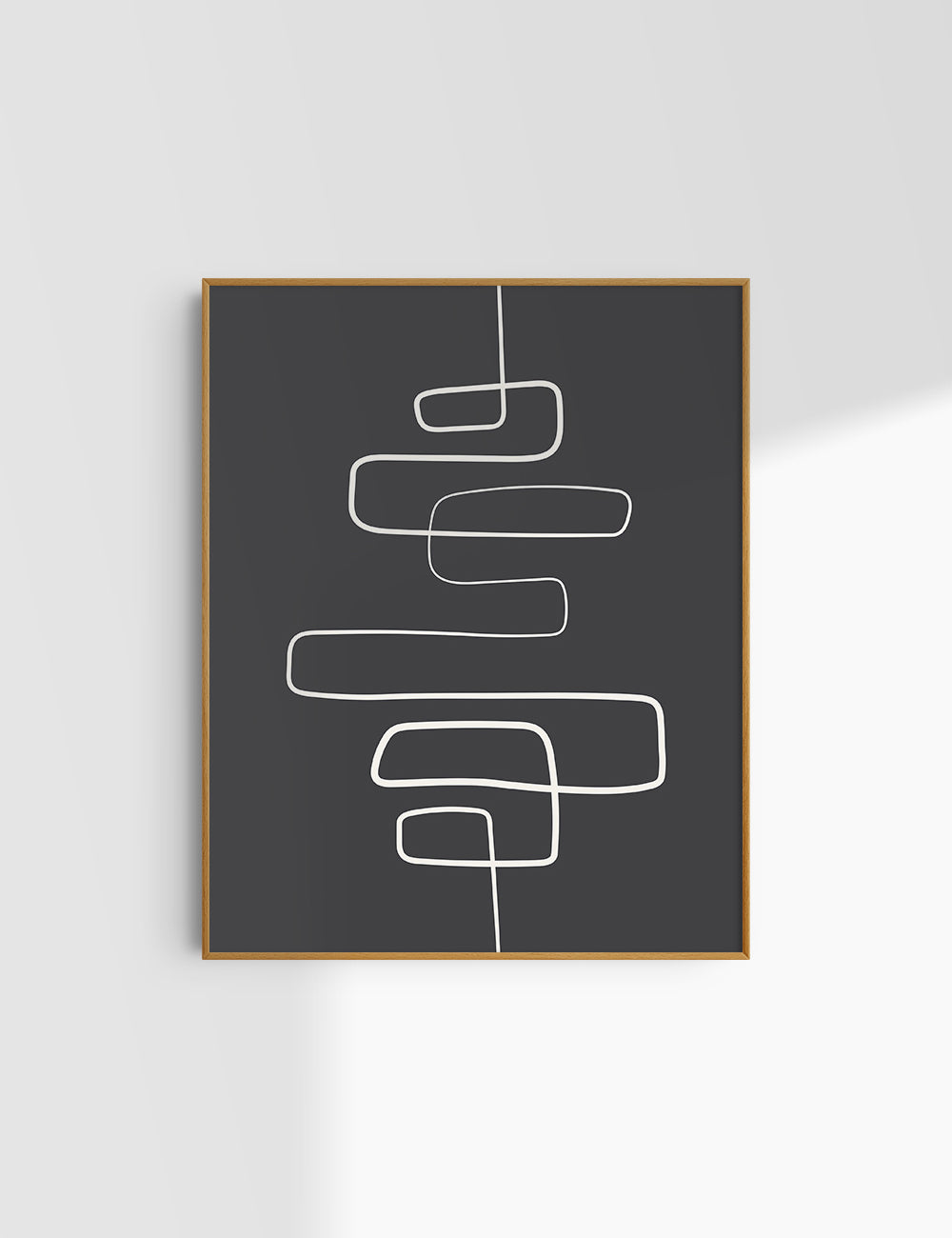 MINIMALIST, ABSTRACT ONE LINE ART. Black and Beige. Printable Wall Art Illustration.