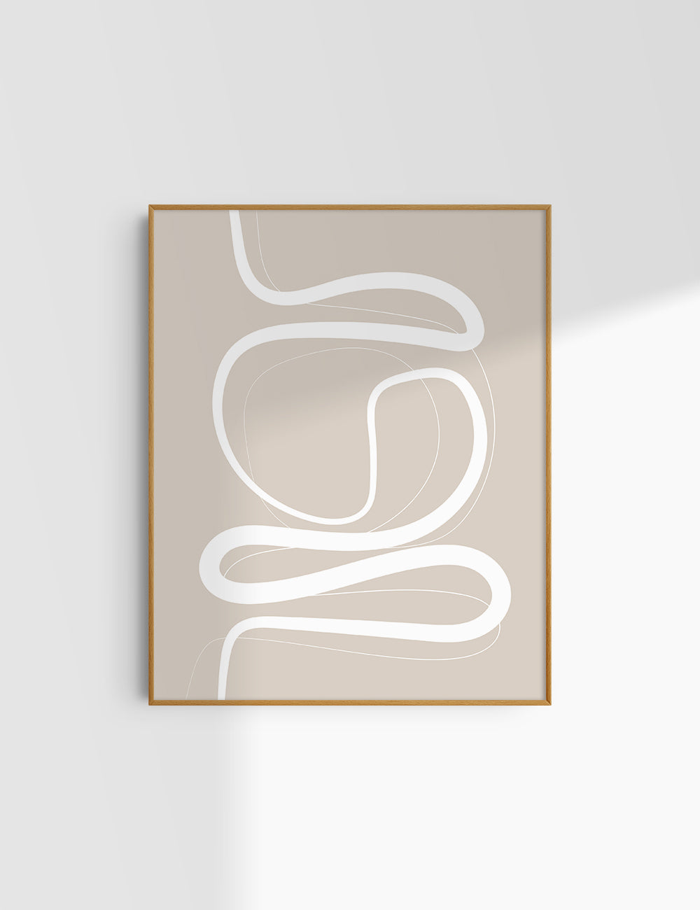 MINIMALIST, ABSTRACT LINE ART. Beige and White. Printable Wall Art Illustration.