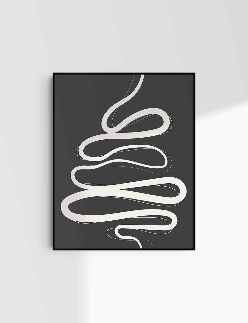 MINIMALIST, ABSTRACT LINE ART. Black and Beige. Printable Wall Art Illustration.