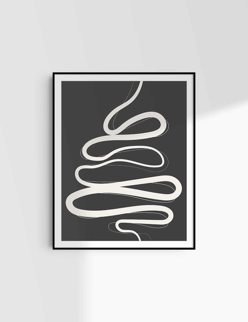 MINIMALIST, ABSTRACT LINE ART. Black and Beige. Printable Wall Art Illustration.