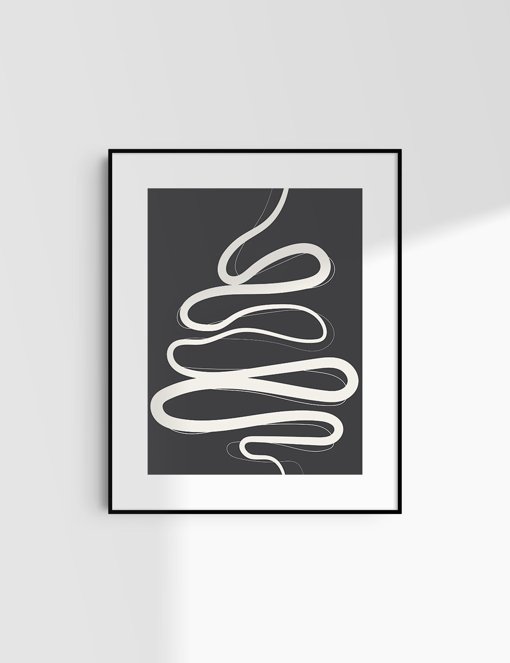 MINIMALIST, ABSTRACT LINE ART. Black and Beige. Printable Wall Art Illustration.