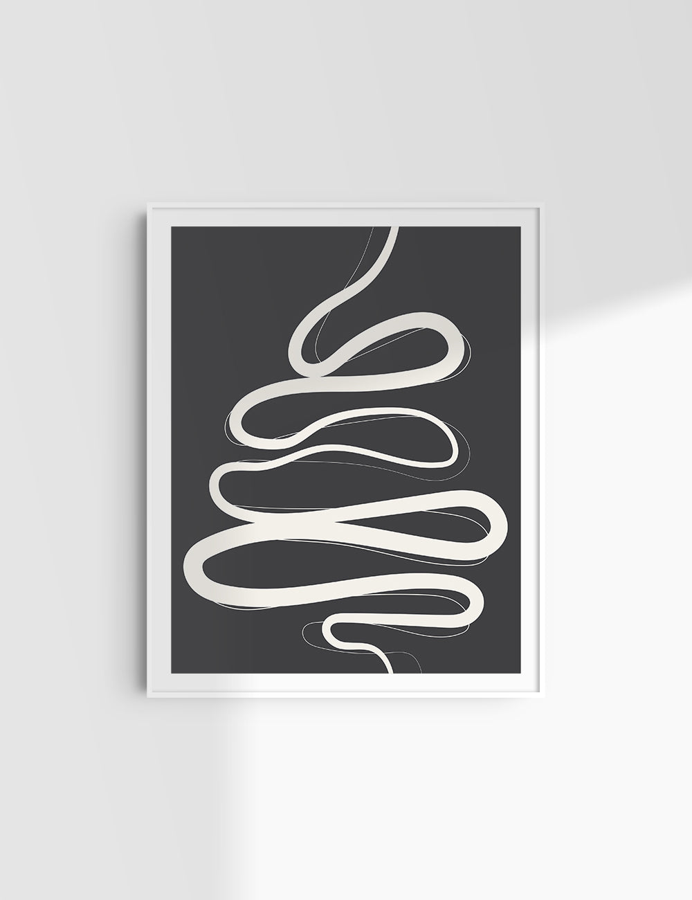 MINIMALIST, ABSTRACT LINE ART. Black and Beige. Printable Wall Art Illustration.