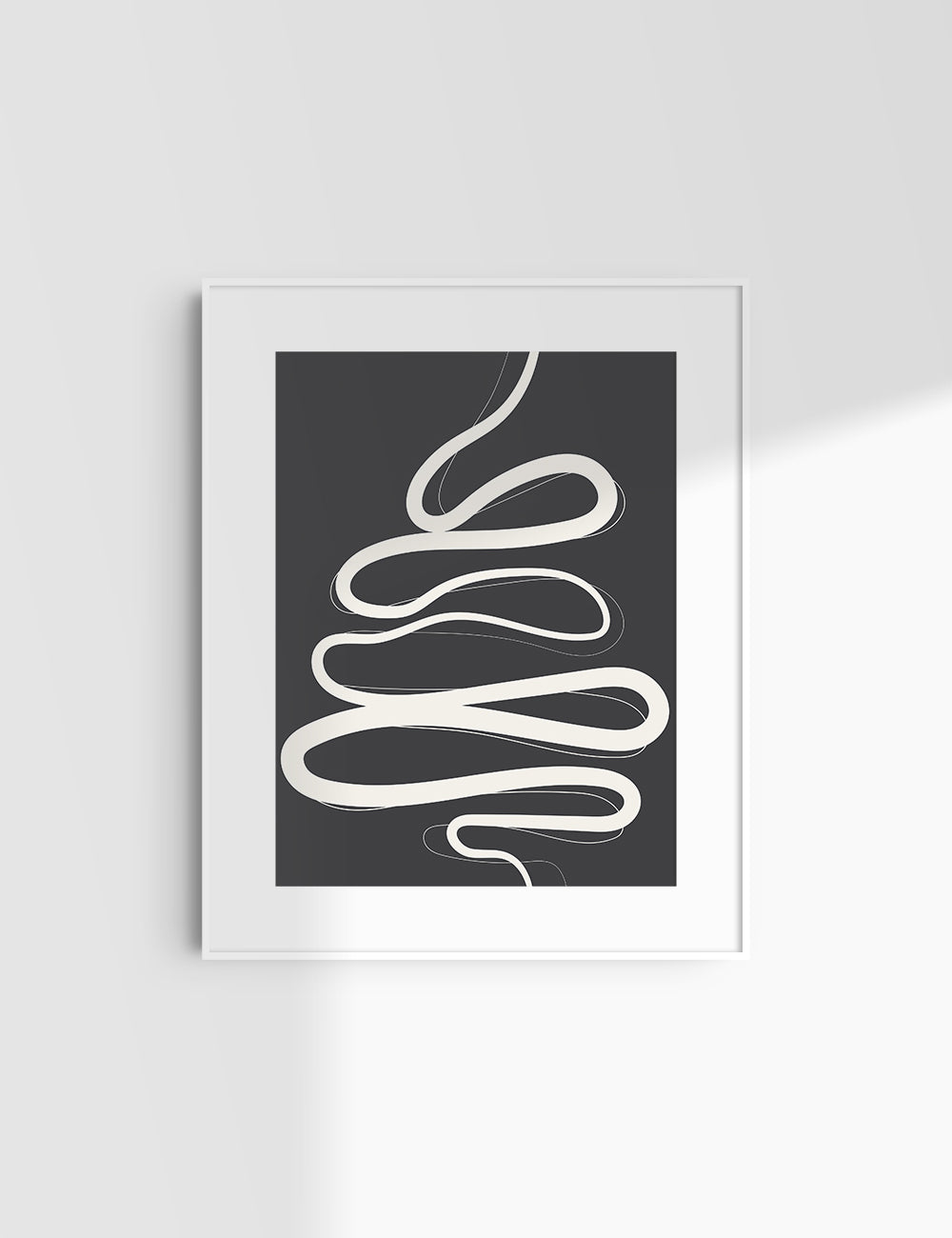 MINIMALIST, ABSTRACT LINE ART. Black and Beige. Printable Wall Art Illustration.