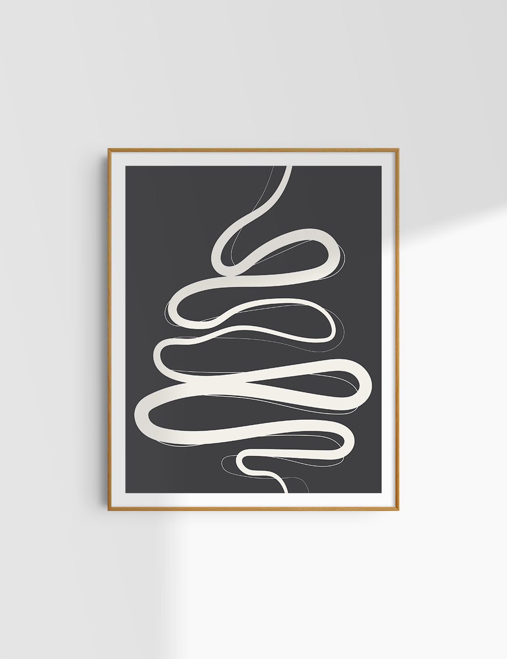 MINIMALIST, ABSTRACT LINE ART. Black and Beige. Printable Wall Art Illustration.