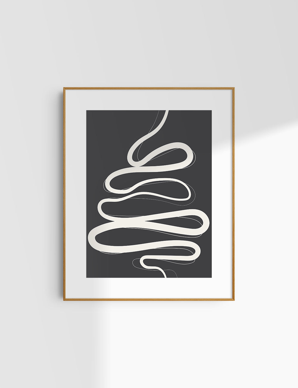 MINIMALIST, ABSTRACT LINE ART. Black and Beige. Printable Wall Art Illustration.