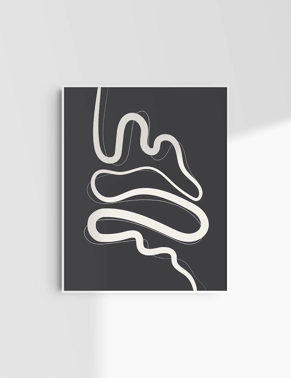 MINIMALIST, ABSTRACT LINE ART. Black and Beige. Printable Wall Art Illustration.