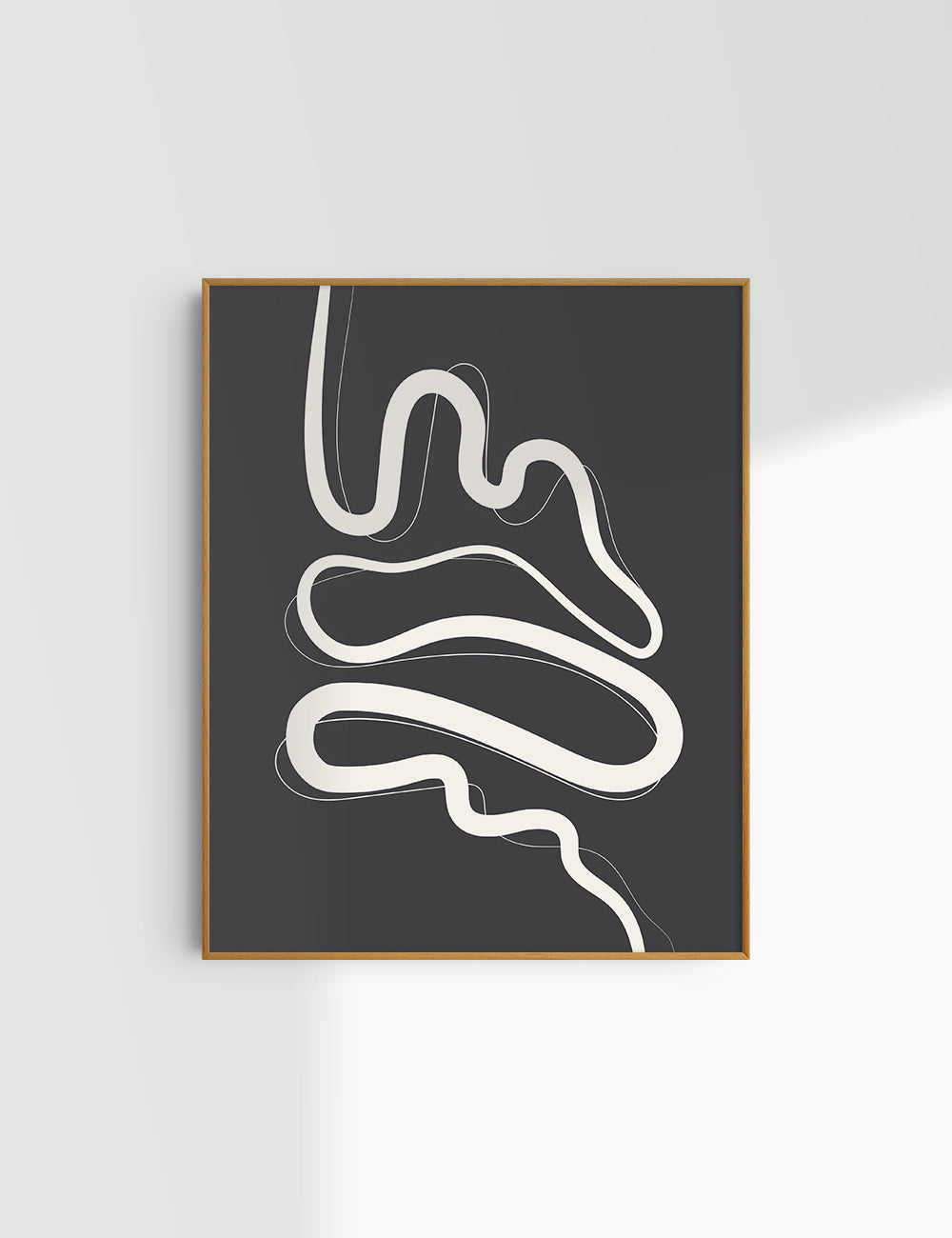 MINIMALIST, ABSTRACT LINE ART. Black and Beige. Printable Wall Art Illustration.