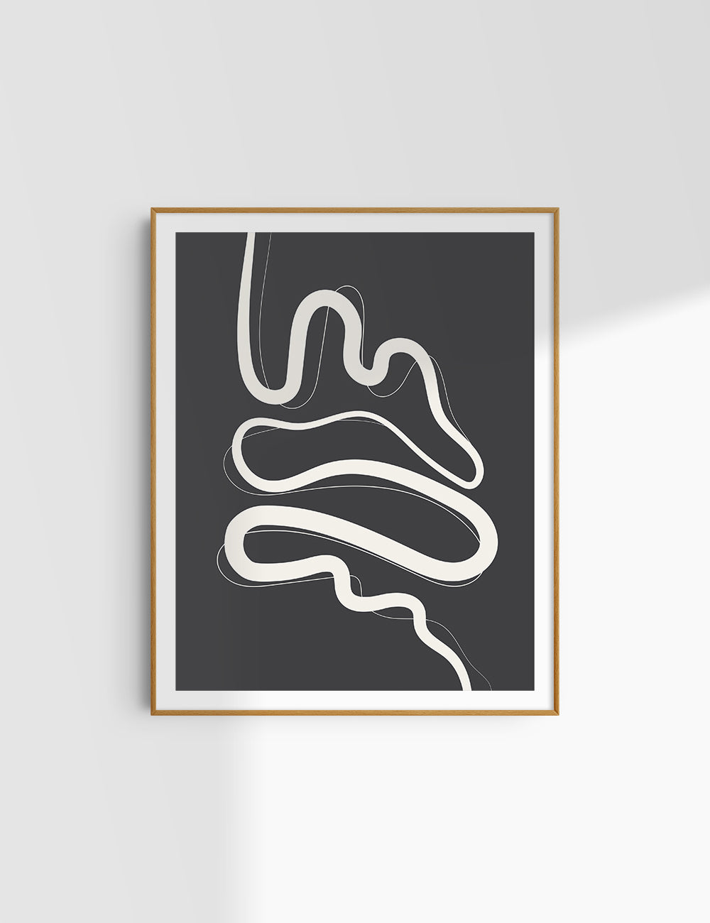 MINIMALIST, ABSTRACT LINE ART. Black and Beige. Printable Wall Art Illustration.