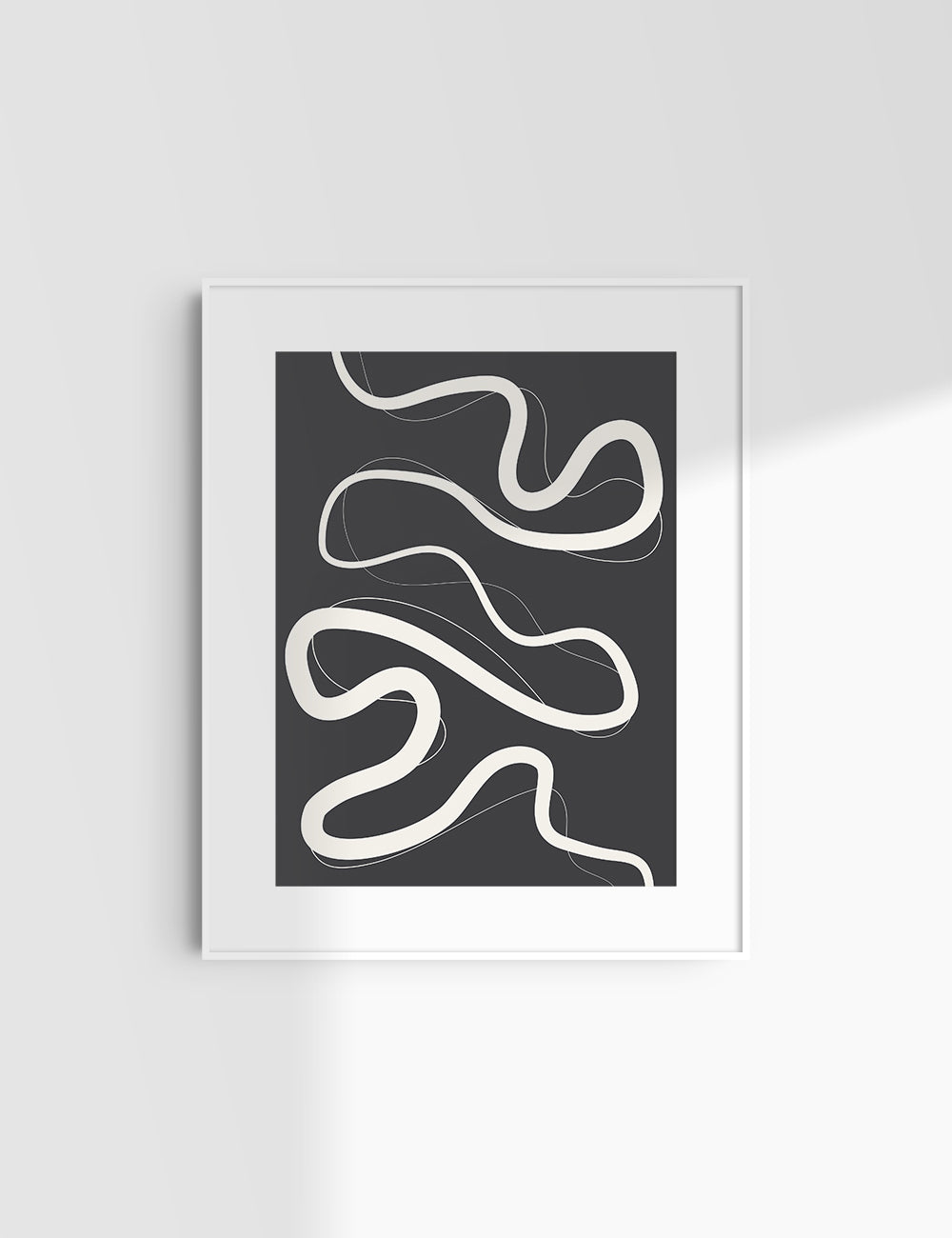 MINIMALIST, ABSTRACT LINE ART. Black and Beige. Printable Wall Art Illustration.