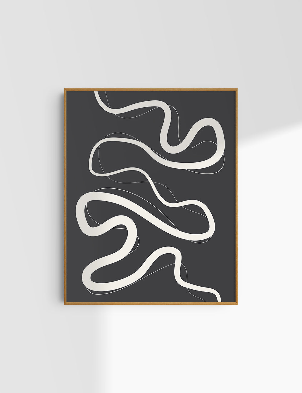 MINIMALIST, ABSTRACT LINE ART. Black and Beige. Printable Wall Art Illustration.