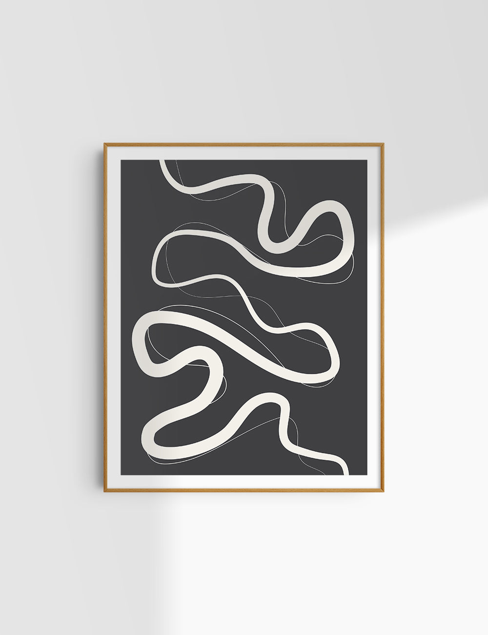 MINIMALIST, ABSTRACT LINE ART. Black and Beige. Printable Wall Art Illustration.