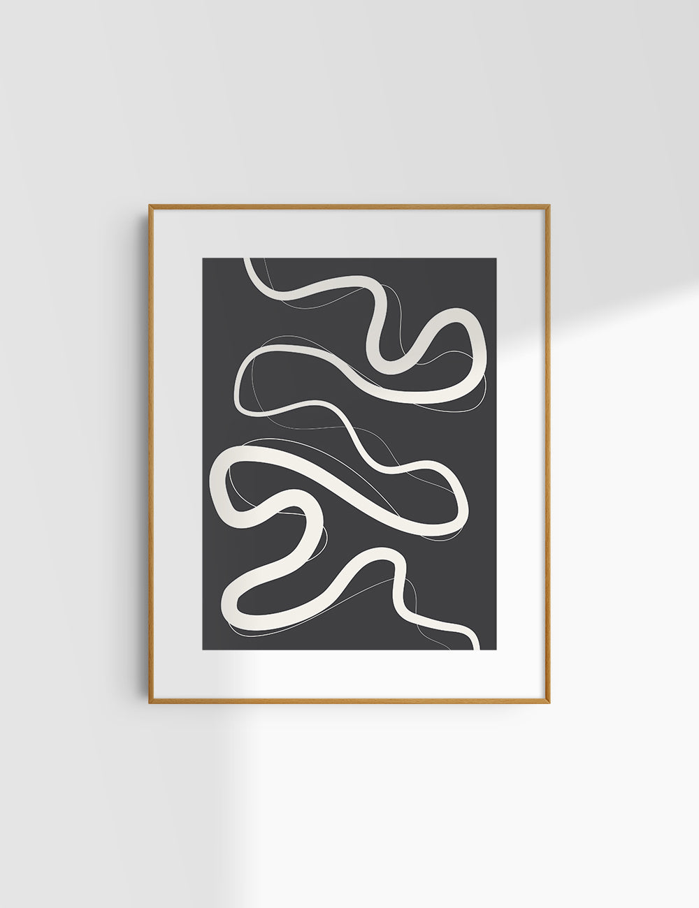 MINIMALIST, ABSTRACT LINE ART. Black and Beige. Printable Wall Art Illustration.
