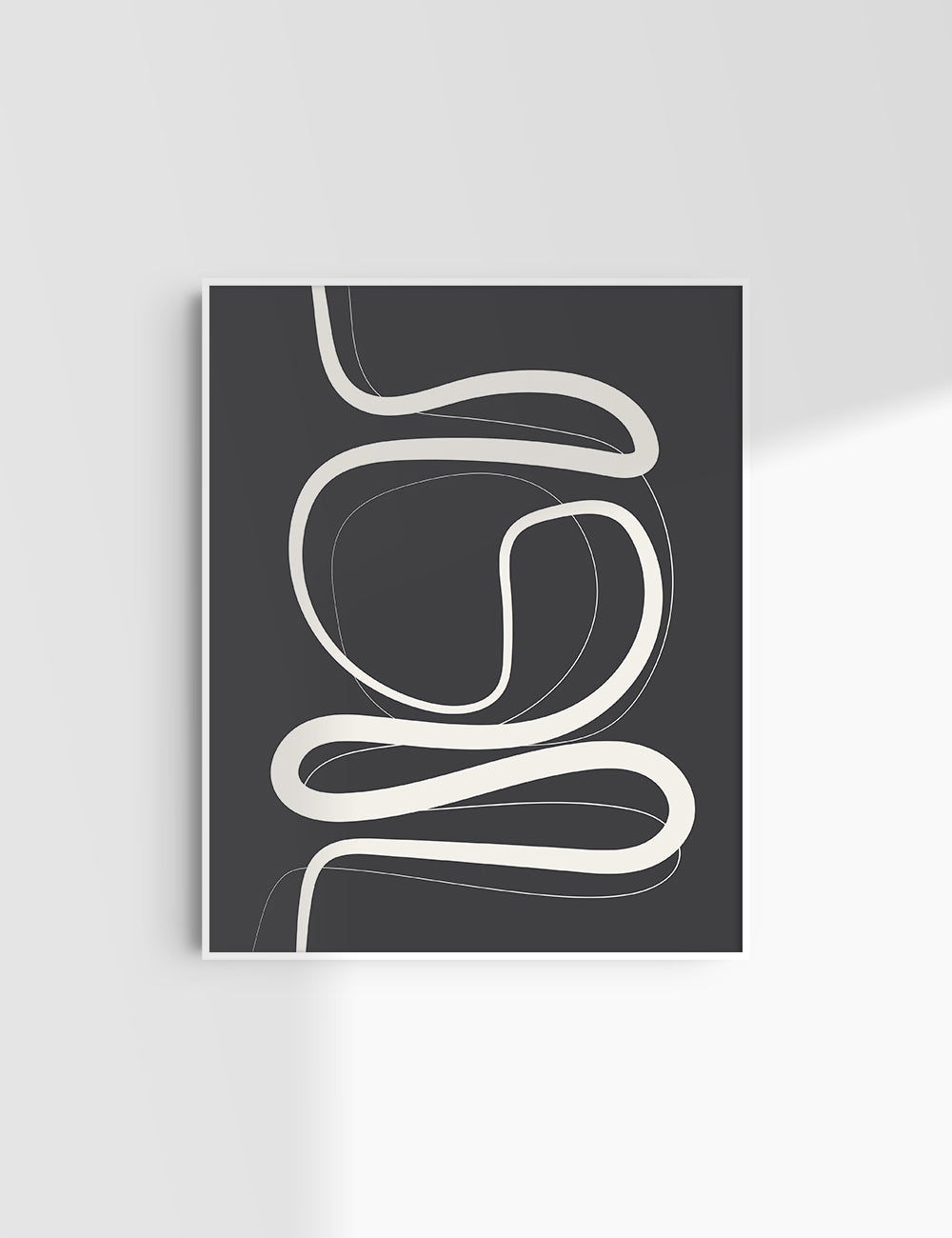 MINIMALIST, ABSTRACT LINE ART. Black and Beige. Printable Wall Art Illustration.