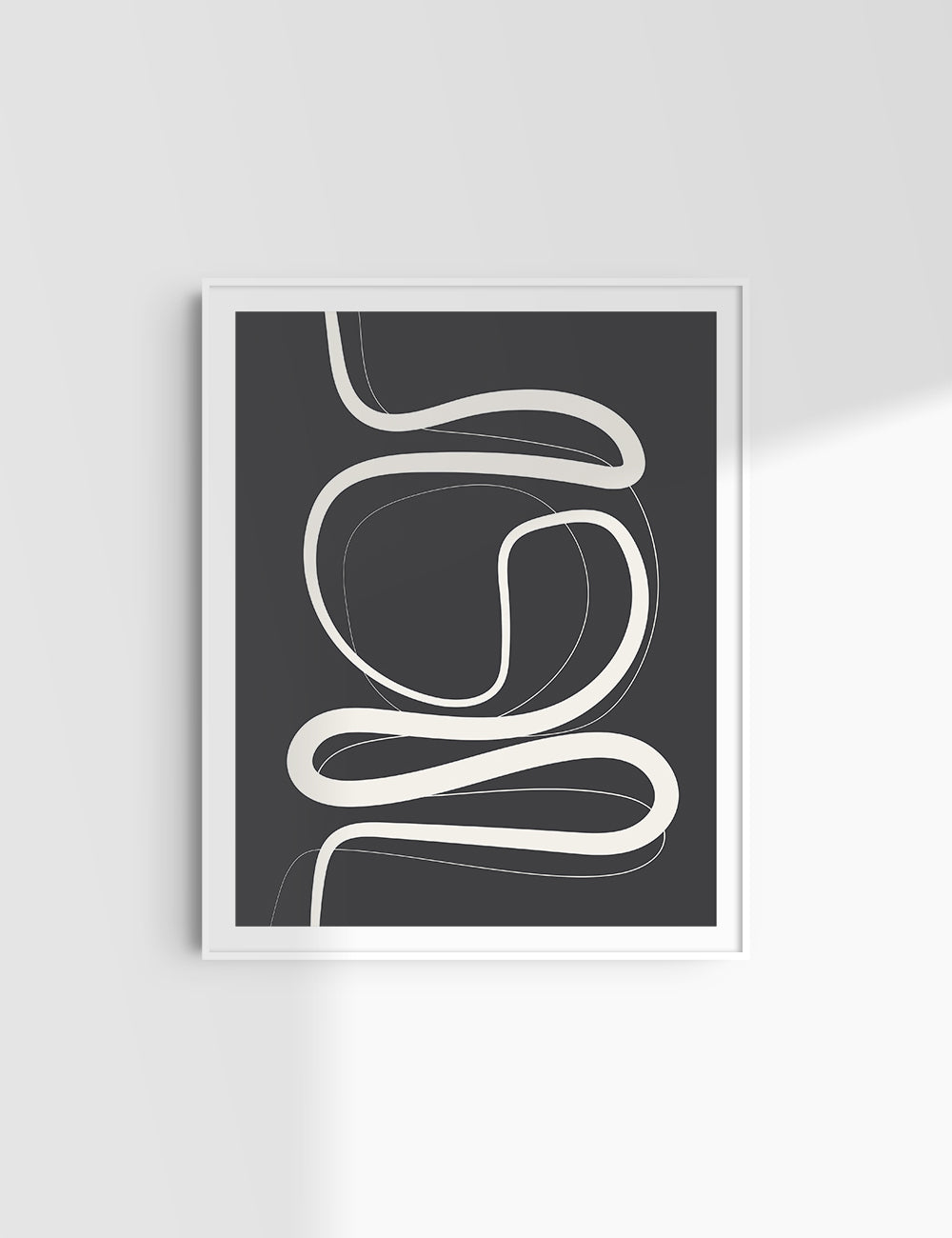 MINIMALIST, ABSTRACT LINE ART. Black and Beige. Printable Wall Art Illustration.