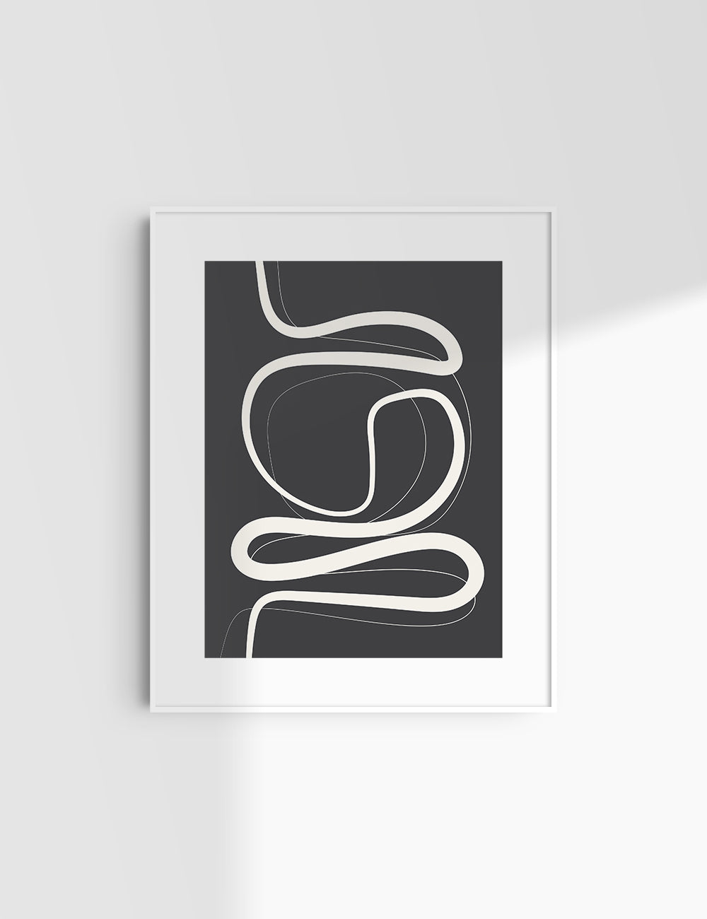 MINIMALIST, ABSTRACT LINE ART. Black and Beige. Printable Wall Art Illustration.