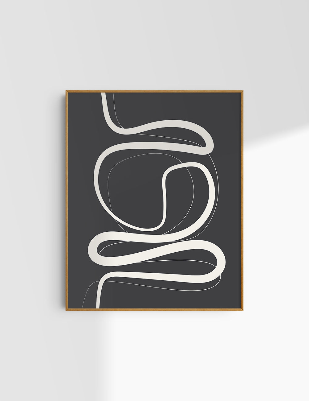 MINIMALIST, ABSTRACT LINE ART. Black and Beige. Printable Wall Art Illustration.
