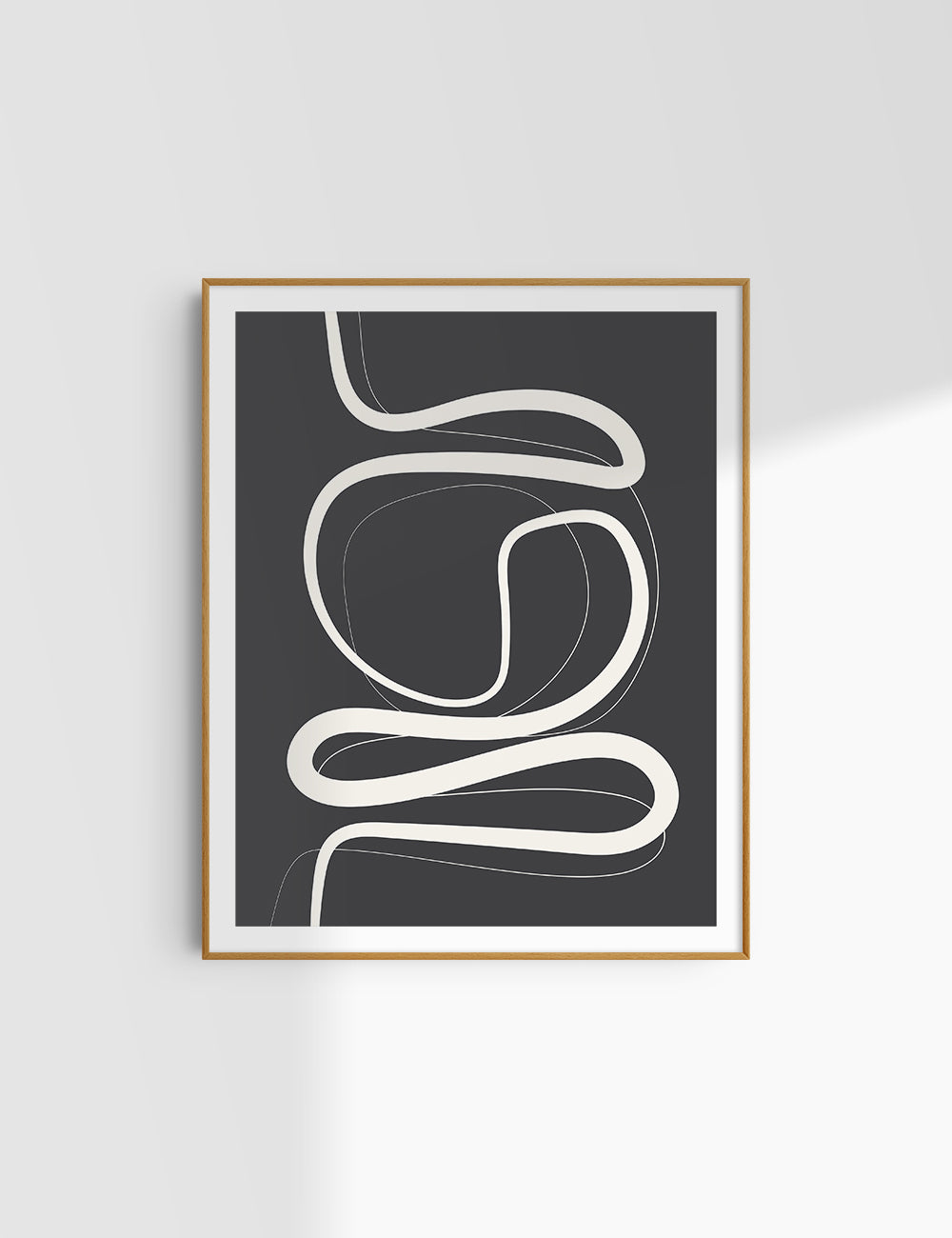 MINIMALIST, ABSTRACT LINE ART. Black and Beige. Printable Wall Art Illustration.