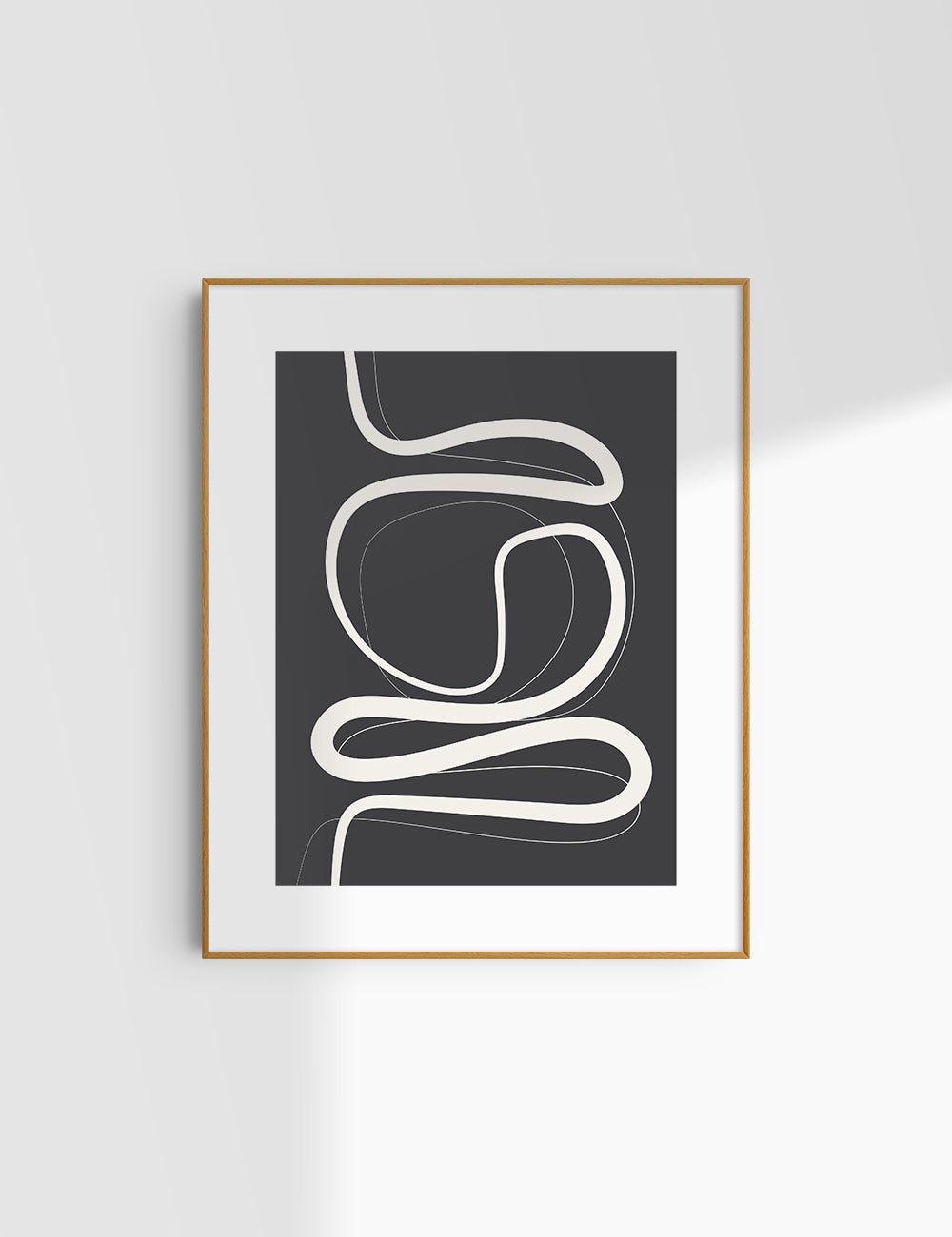 MINIMALIST, ABSTRACT LINE ART. Black and Beige. Printable Wall Art Illustration.