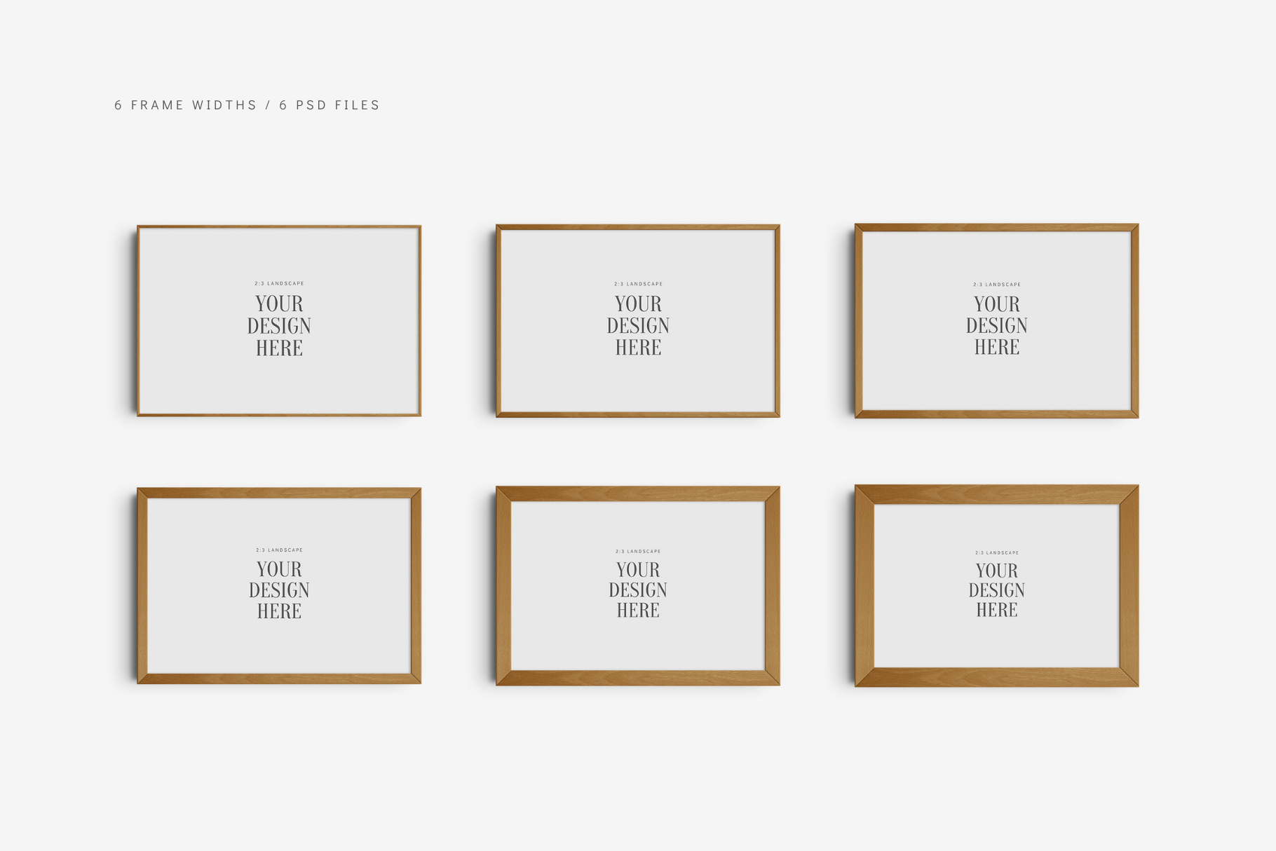 FRAME MOCKUP 2:3 LANDSCAPE | Horizontal Frame Mockup | Wood Frame Mockup | PSD