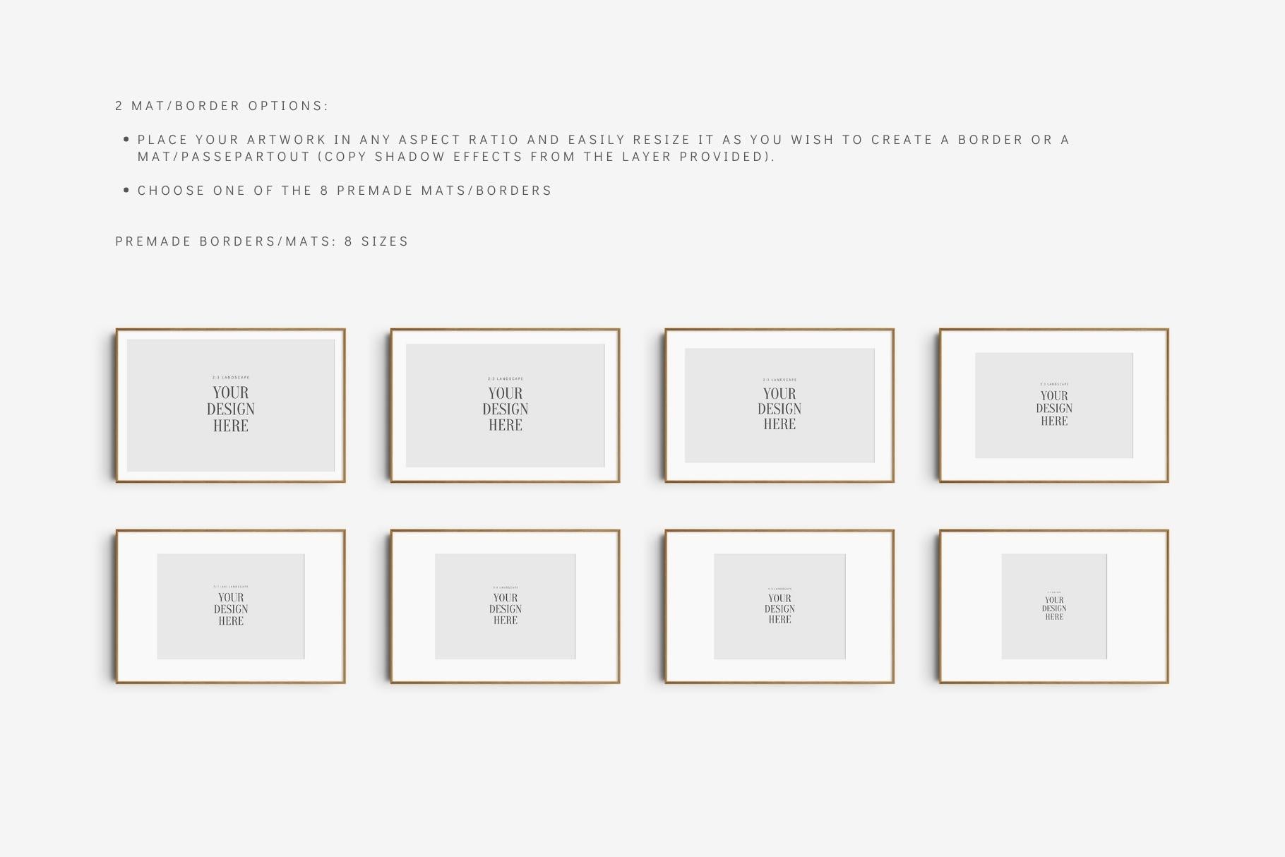 FRAME MOCKUP 2:3 LANDSCAPE | Horizontal Frame Mockup | Wood Frame Mockup | PSD