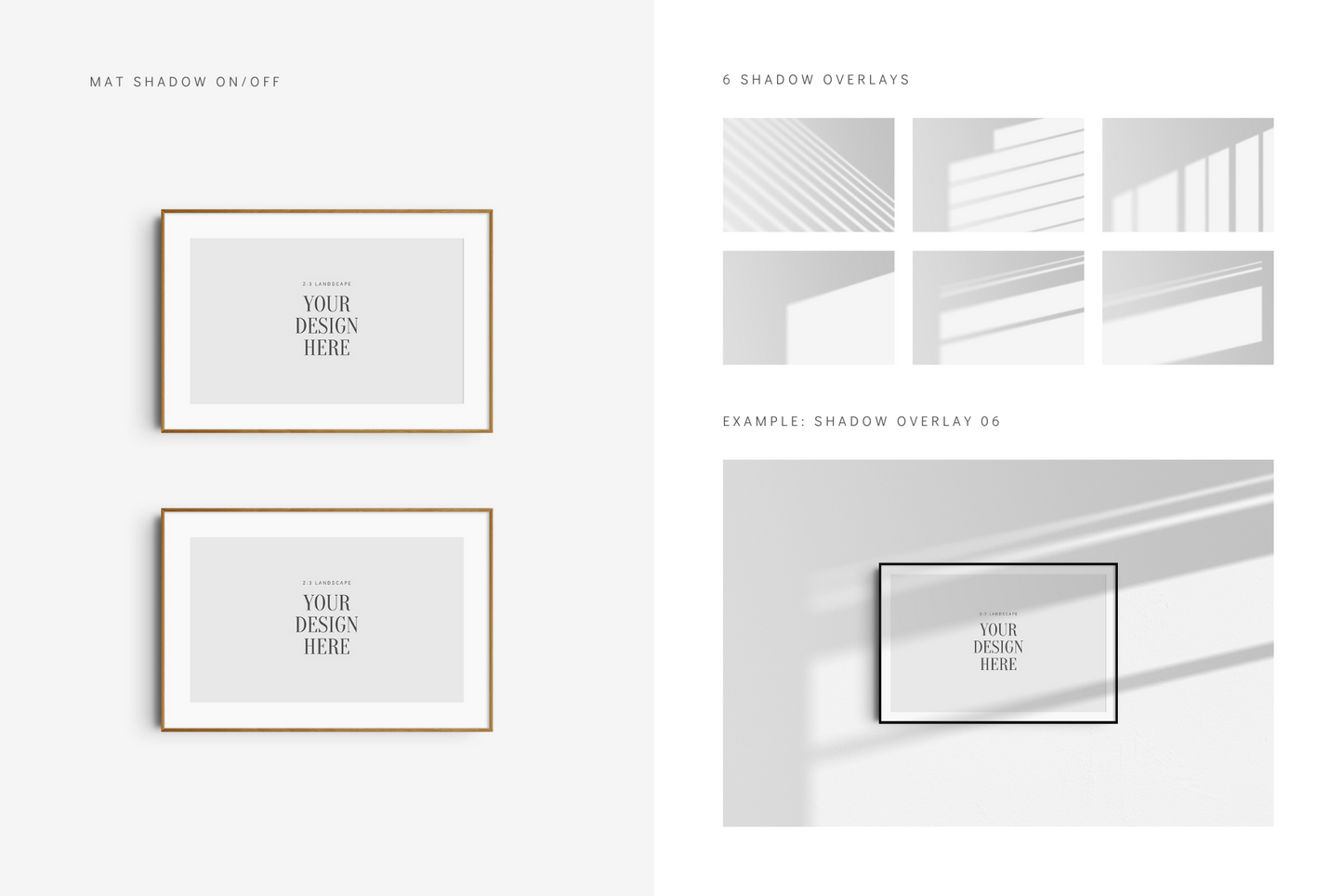 FRAME MOCKUP 2:3 LANDSCAPE | Horizontal Frame Mockup | Wood Frame Mockup | PSD