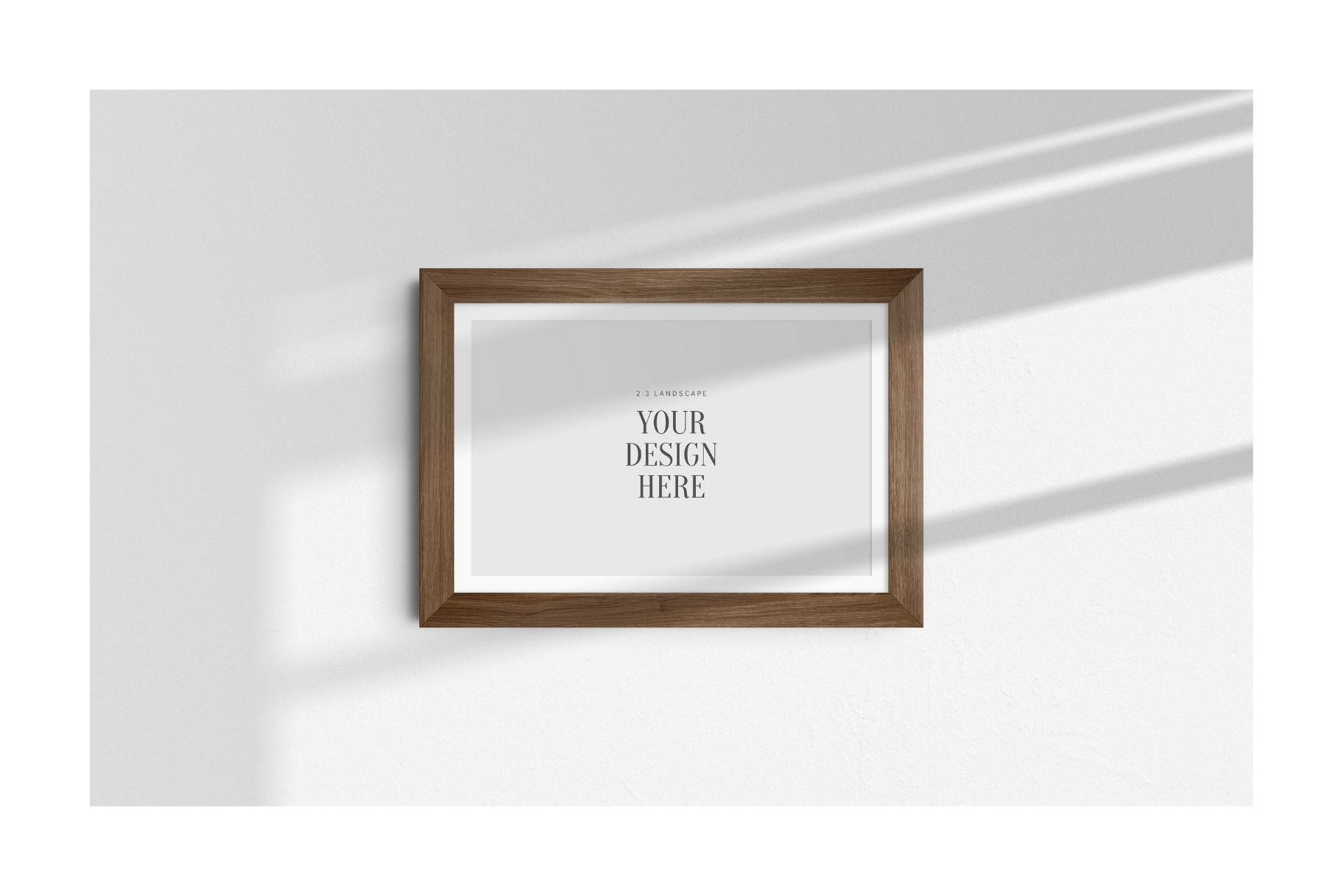 FRAME MOCKUP 2:3 LANDSCAPE | Horizontal Frame Mockup | Wood Frame Mockup | PSD