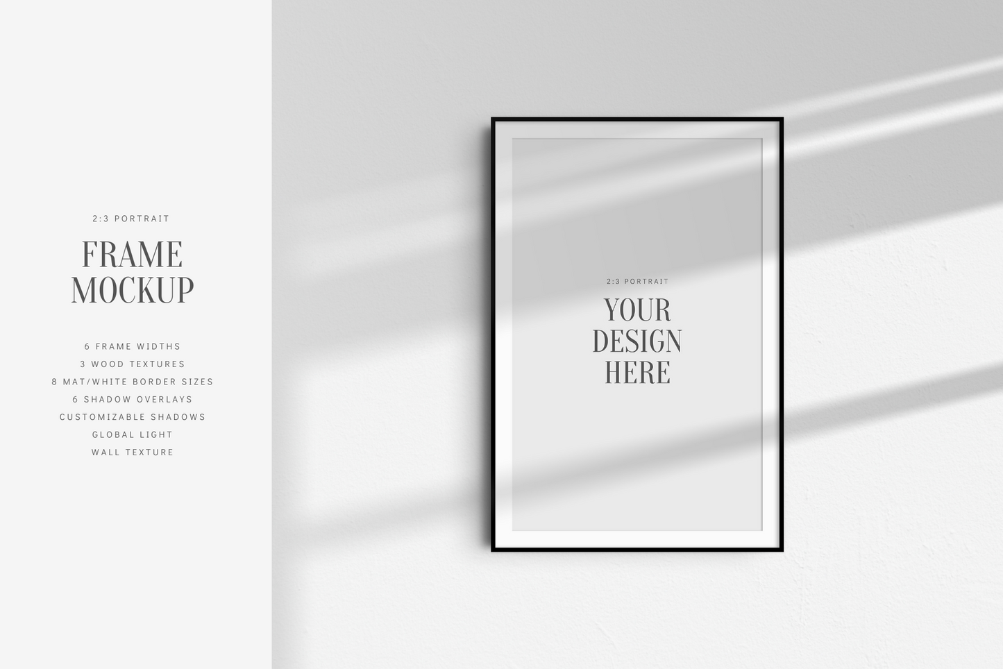 FRAME MOCKUP 2:3 PORTRAIT | Vertical Frame Mockup | Wood Frame Mockup | PSD