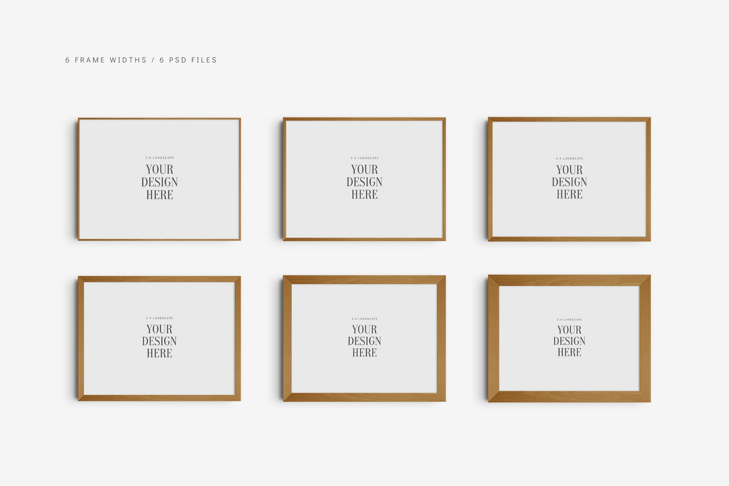 FRAME MOCKUP 3:4 LANDSCAPE | Horizontal Frame Mockup | Wood Frame Mockup | PSD