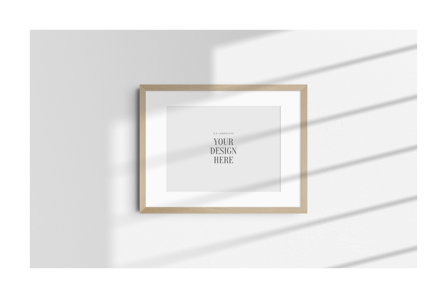 FRAME MOCKUP 3:4 LANDSCAPE | Horizontal Frame Mockup | Wood Frame Mockup | PSD