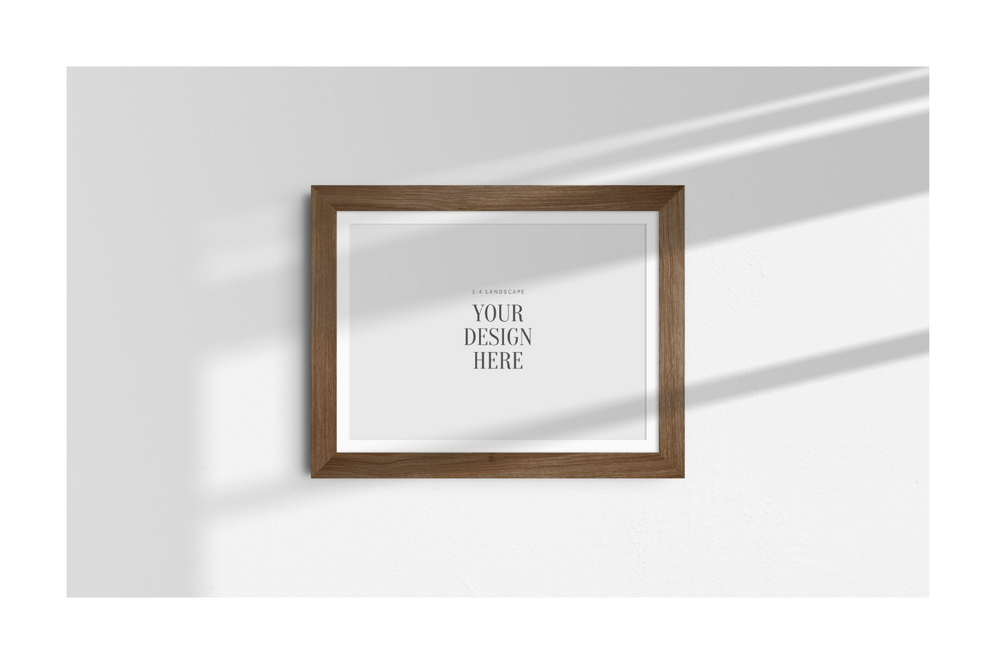 FRAME MOCKUP 3:4 LANDSCAPE | Horizontal Frame Mockup | Wood Frame Mockup | PSD