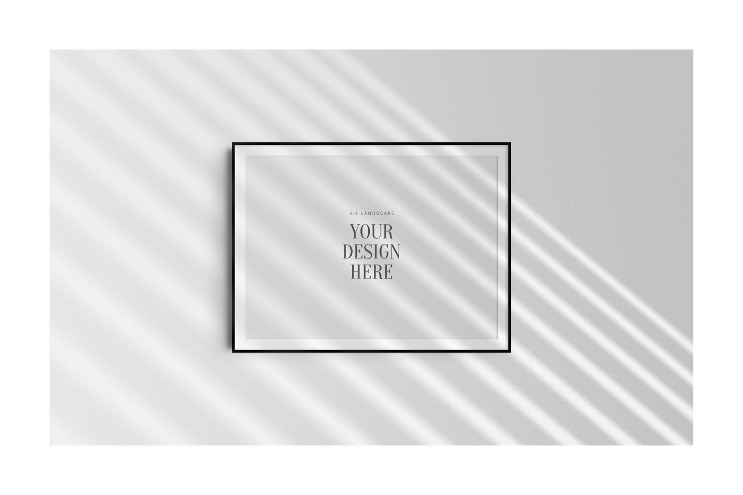 FRAME MOCKUP 3:4 LANDSCAPE | Horizontal Frame Mockup | Wood Frame Mockup | PSD