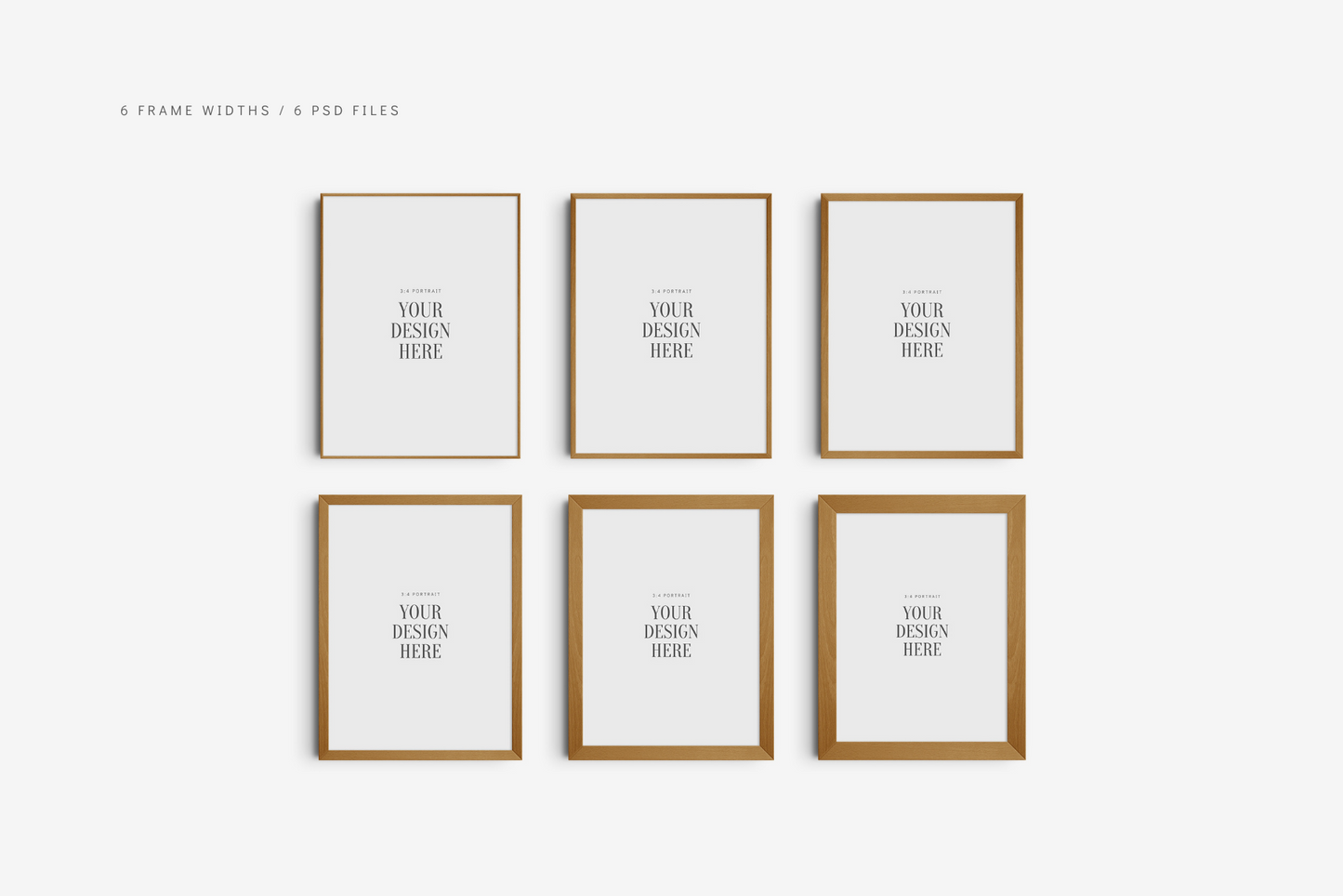 FRAME MOCKUP 3:4 PORTRAIT | Vertical Frame Mockup | Wood Frame Mockup | PSD
