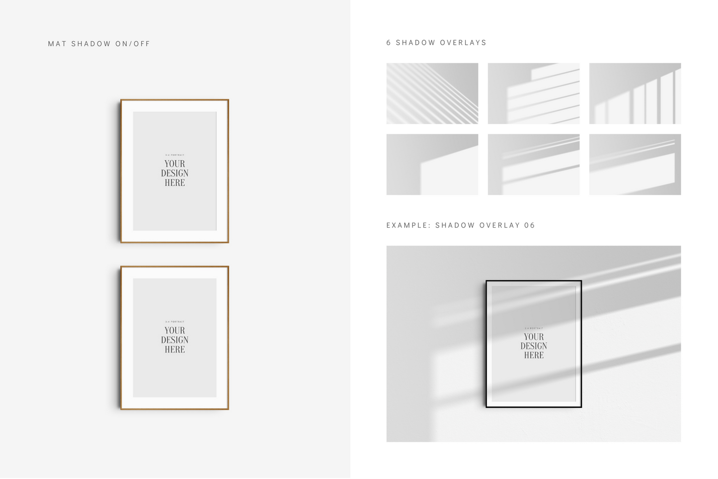 FRAME MOCKUP 3:4 PORTRAIT | Vertical Frame Mockup | Wood Frame Mockup | PSD