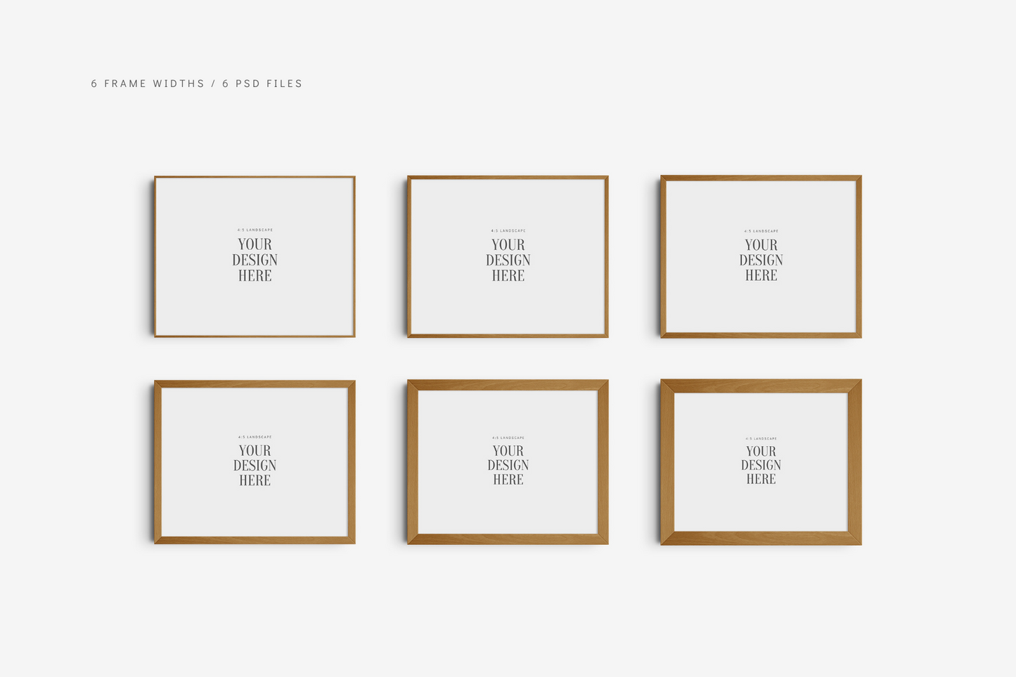 FRAME MOCKUP 4:5 LANDSCAPE | Horizontal Frame Mockup | Wood Frame Mockup | PSD