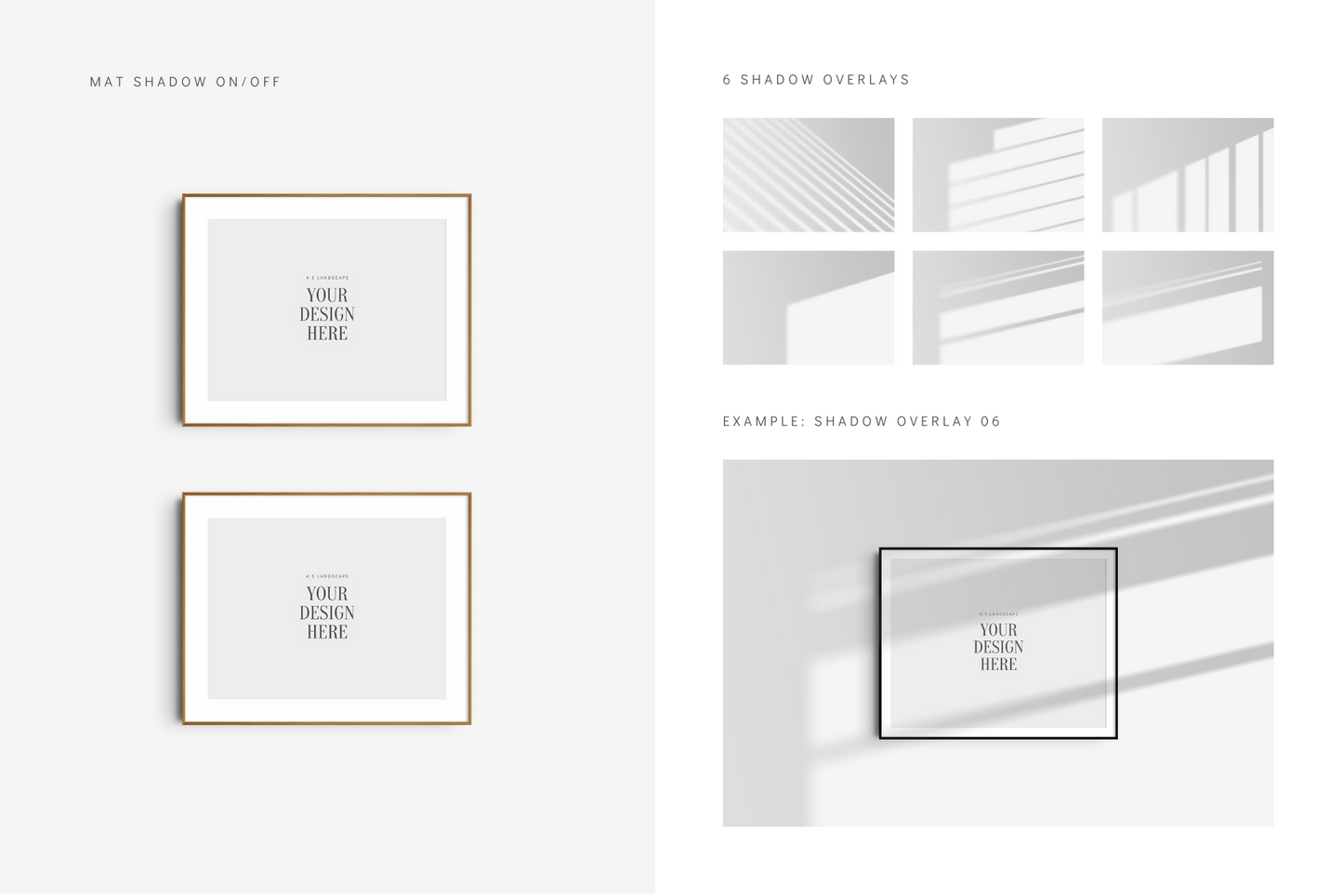 FRAME MOCKUP 4:5 LANDSCAPE | Horizontal Frame Mockup | Wood Frame Mockup | PSD