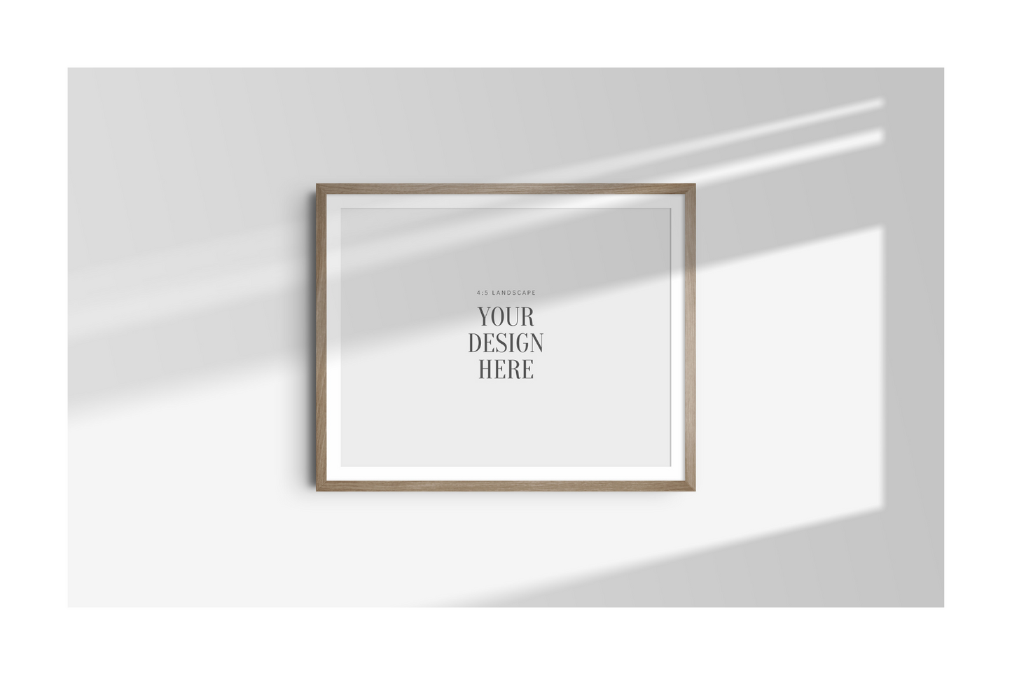 FRAME MOCKUP 4:5 LANDSCAPE | Horizontal Frame Mockup | Wood Frame Mockup | PSD
