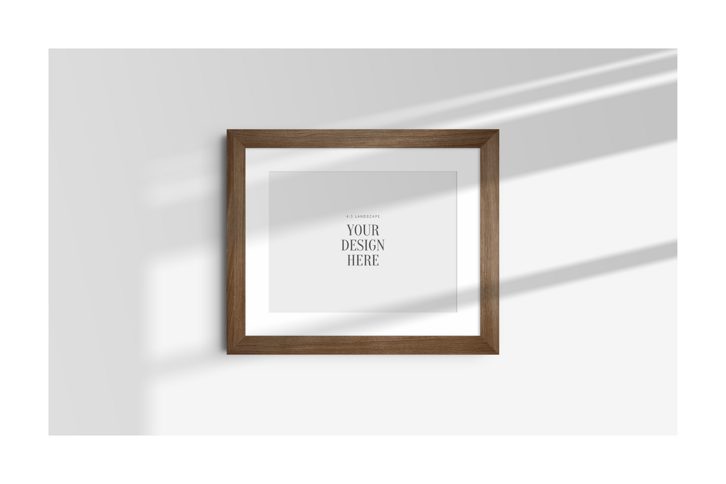 FRAME MOCKUP 4:5 LANDSCAPE | Horizontal Frame Mockup | Wood Frame Mockup | PSD