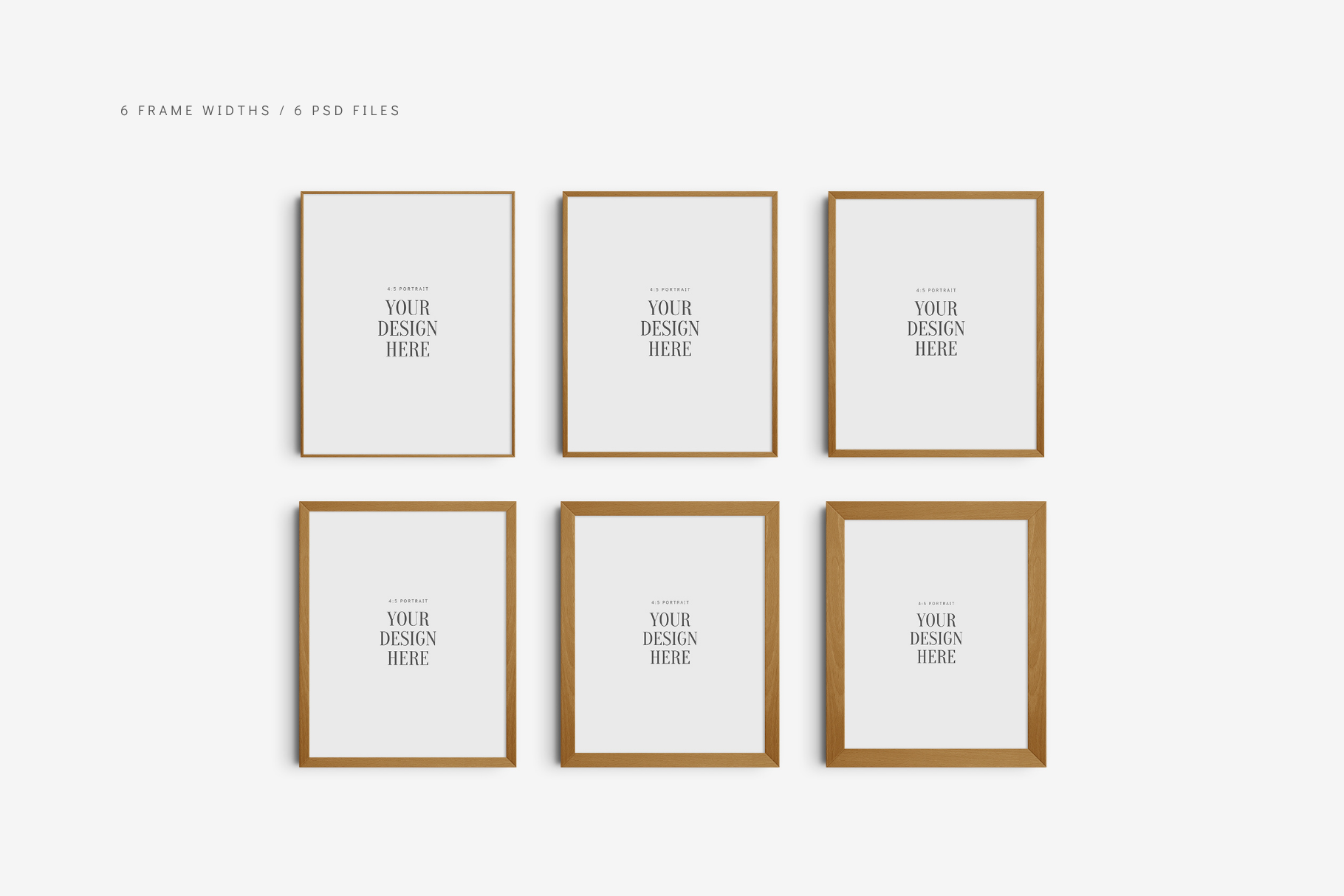 FRAME MOCKUP 4:5 PORTRAIT | Vertical Frame Mockup | Wood Frame Mockup | PSD