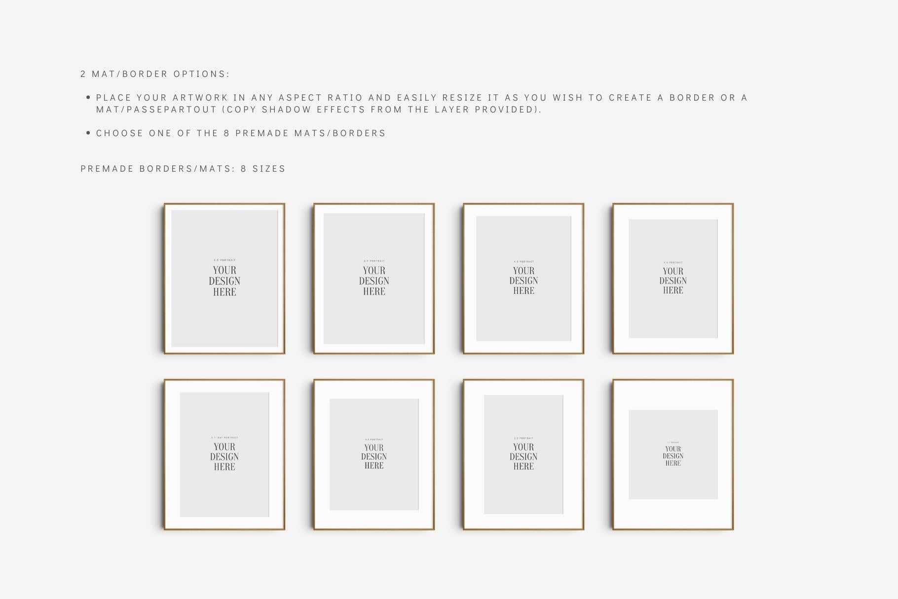 FRAME MOCKUP 4:5 PORTRAIT | Vertical Frame Mockup | Wood Frame Mockup | PSD