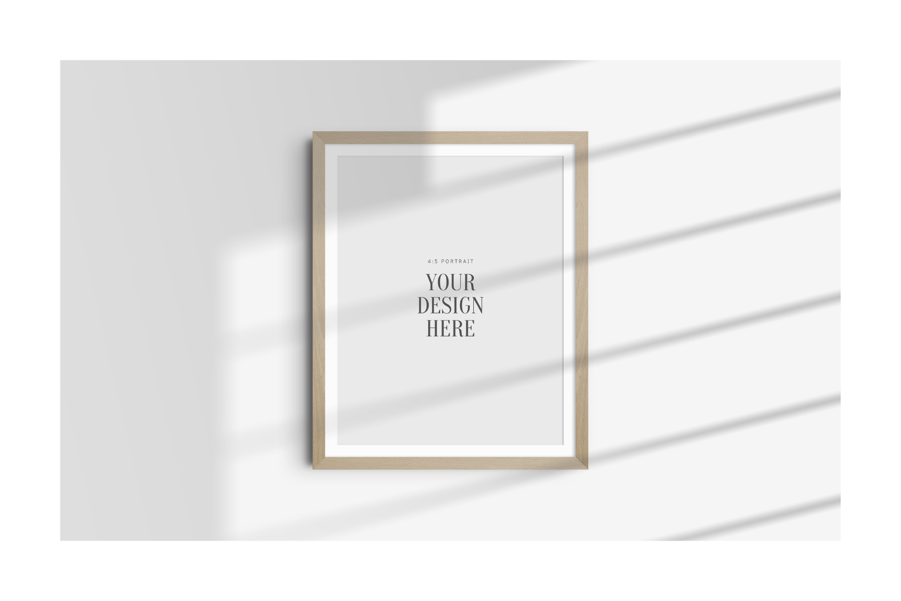 FRAME MOCKUP 4:5 PORTRAIT | Vertical Frame Mockup | Wood Frame Mockup | PSD