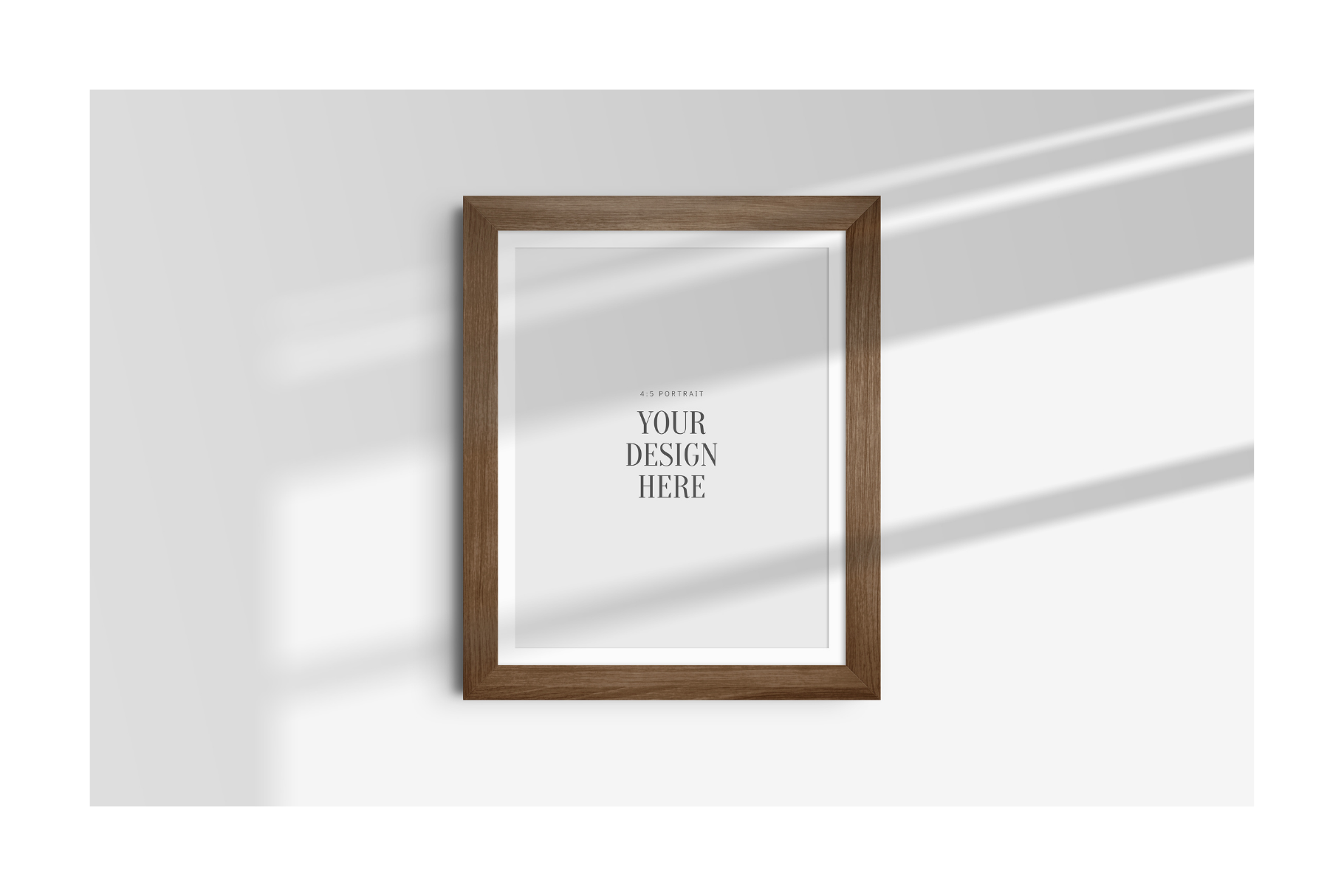 FRAME MOCKUP 4:5 PORTRAIT | Vertical Frame Mockup | Wood Frame Mockup | PSD