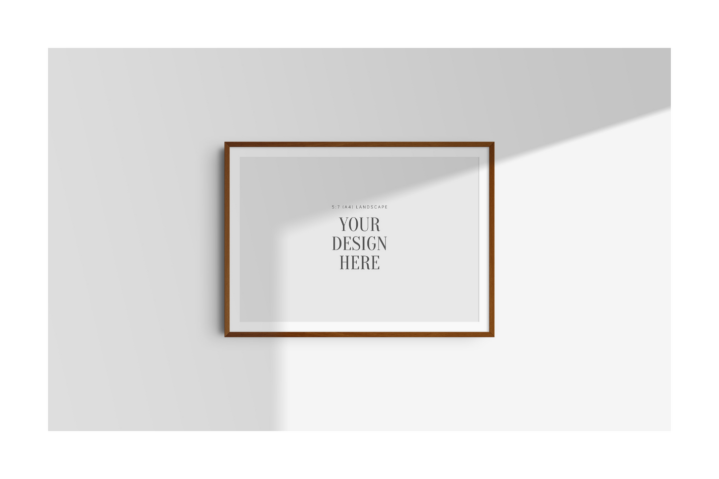 FRAME MOCKUP 5:7 (A4) LANDSCAPE | Horizontal Frame Mockup | Wood Frame Mockup | PSD