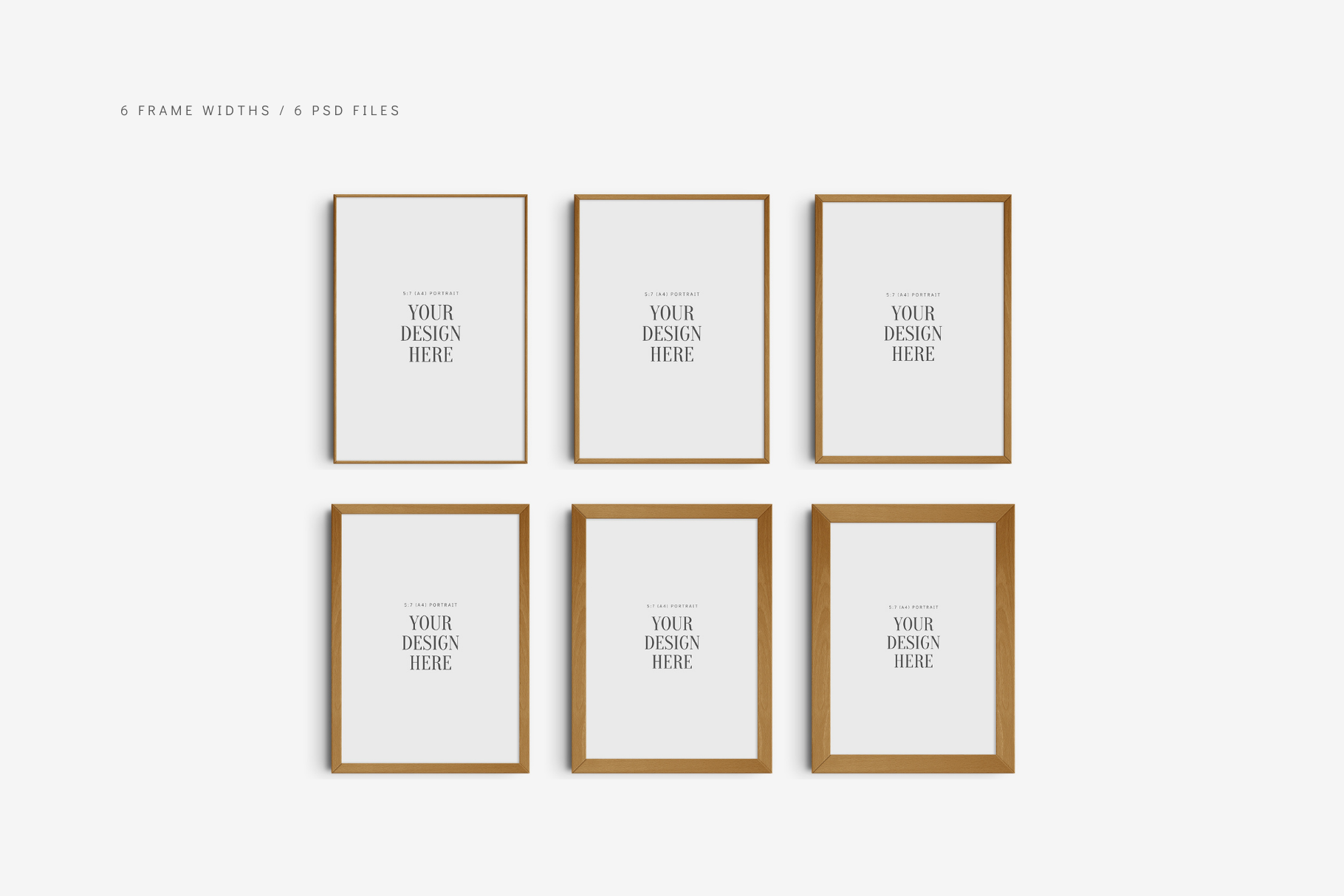 FRAME MOCKUP 5:7 (A4) PORTRAIT | Vertical Frame Mockup | Wood Frame Mockup | PSD