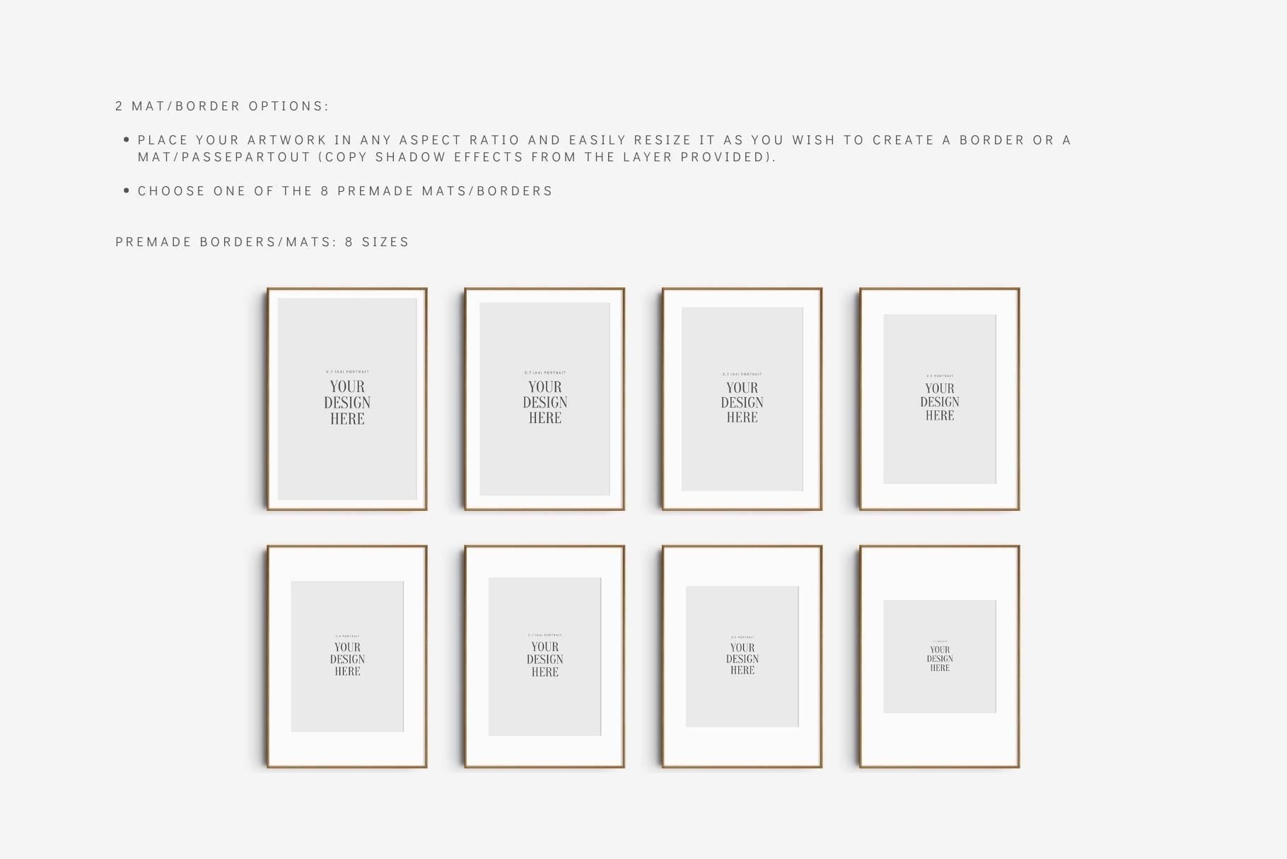 FRAME MOCKUP 5:7 (A4) PORTRAIT | Vertical Frame Mockup | Wood Frame Mockup | PSD