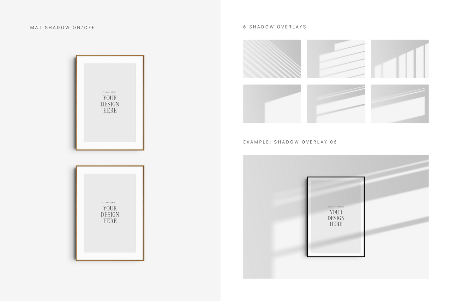 FRAME MOCKUP 5:7 (A4) PORTRAIT | Vertical Frame Mockup | Wood Frame Mockup | PSD