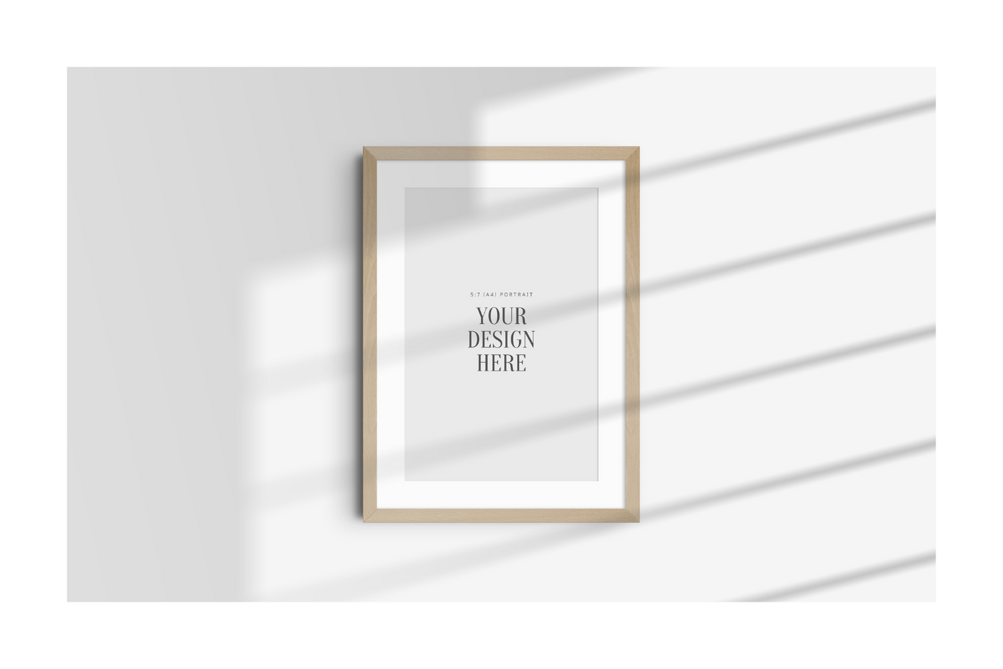 FRAME MOCKUP 5:7 (A4) PORTRAIT | Vertical Frame Mockup | Wood Frame Mockup | PSD