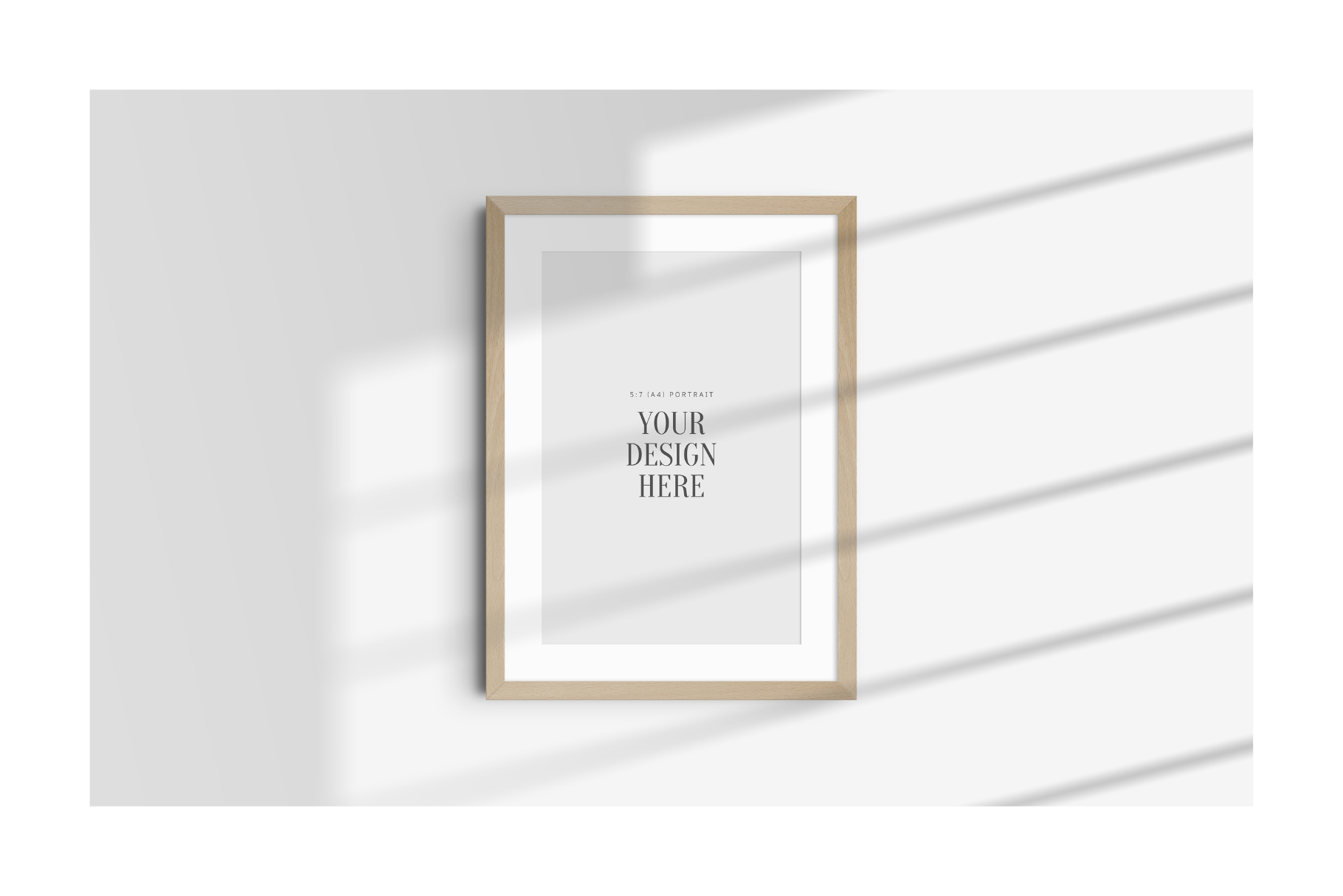 FRAME MOCKUP 5:7 (A4) PORTRAIT | Vertical Frame Mockup | Wood Frame Mockup | PSD